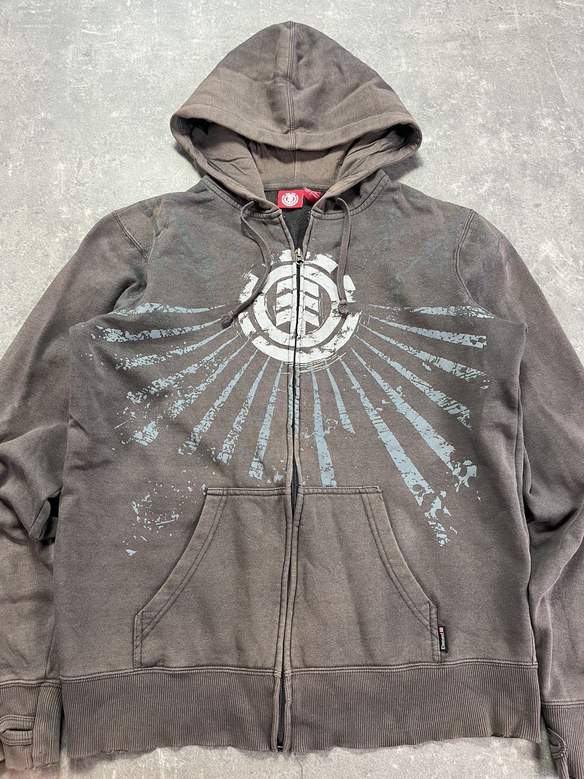 Element 00s Element Faded Printed Big Logo Zip Hoodie Y2K M L Boxy Size US M / EU 48-50 / 2 - 10 Thumbnail