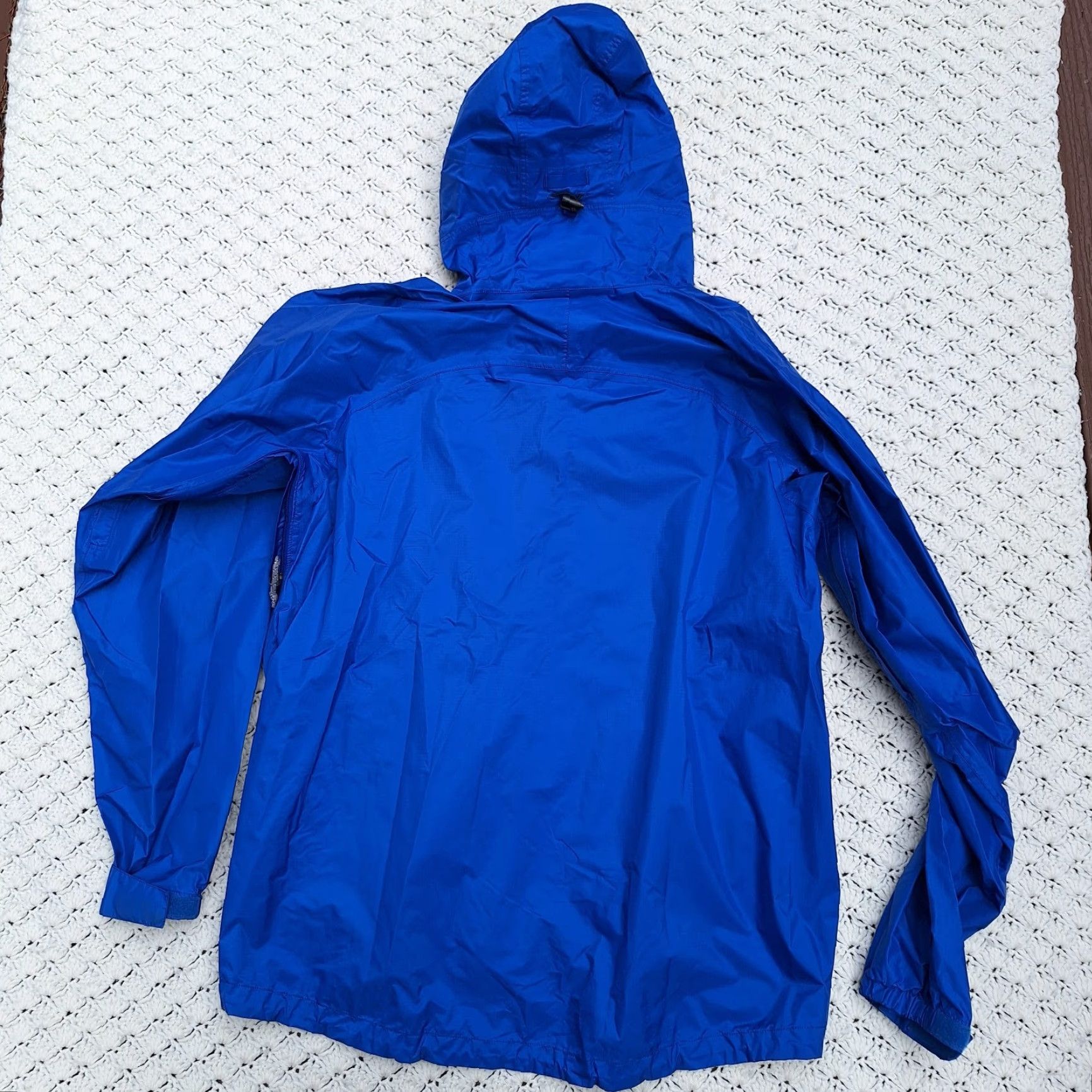 Patagonia Super Cell Rain Jacket Mens Blue Full Zip Hooded Hiking - Large