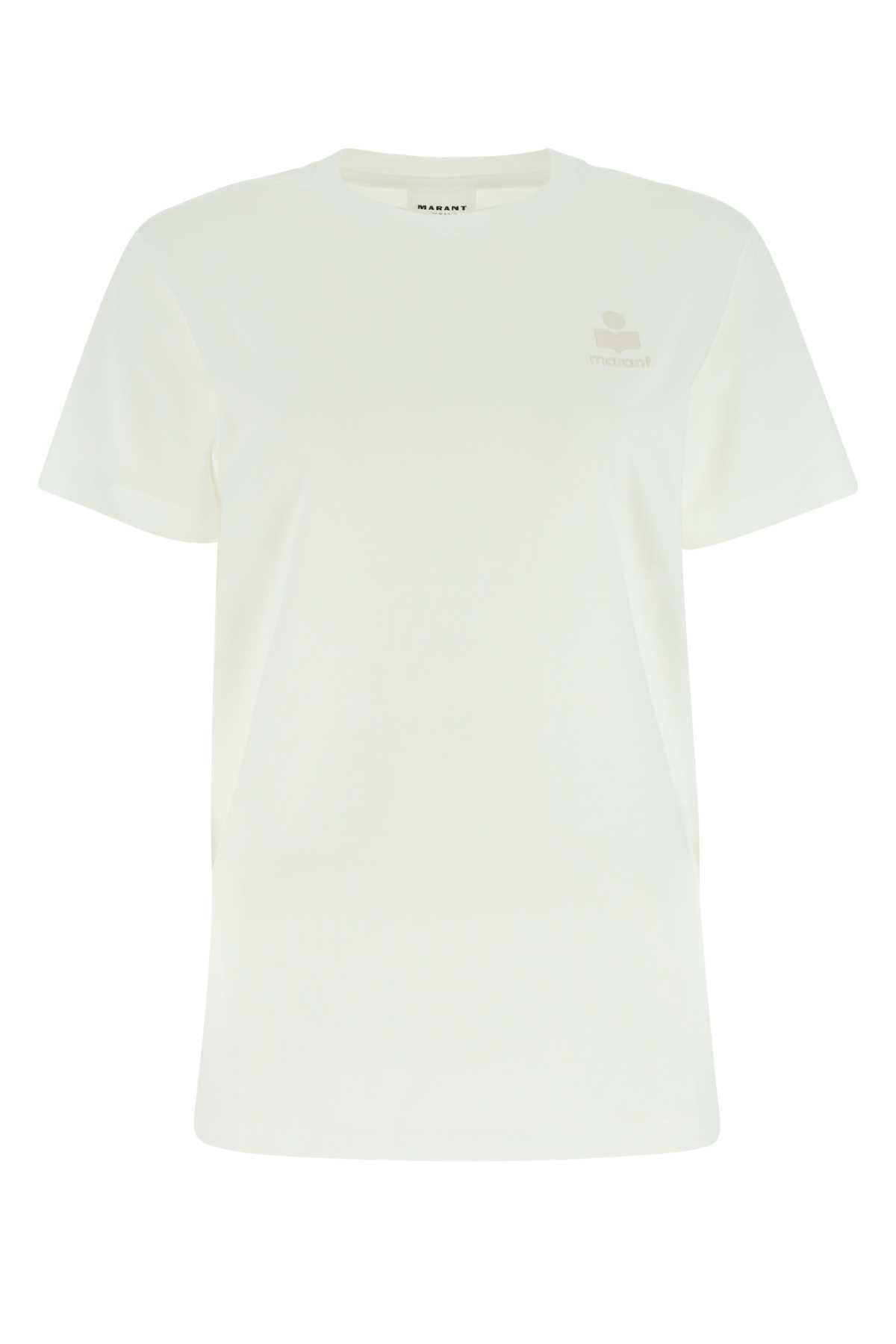 Isabel Marant Etoile White Cotton Aby T-Shirt Size L / US 10 / IT 46 - 1 Thumbnail