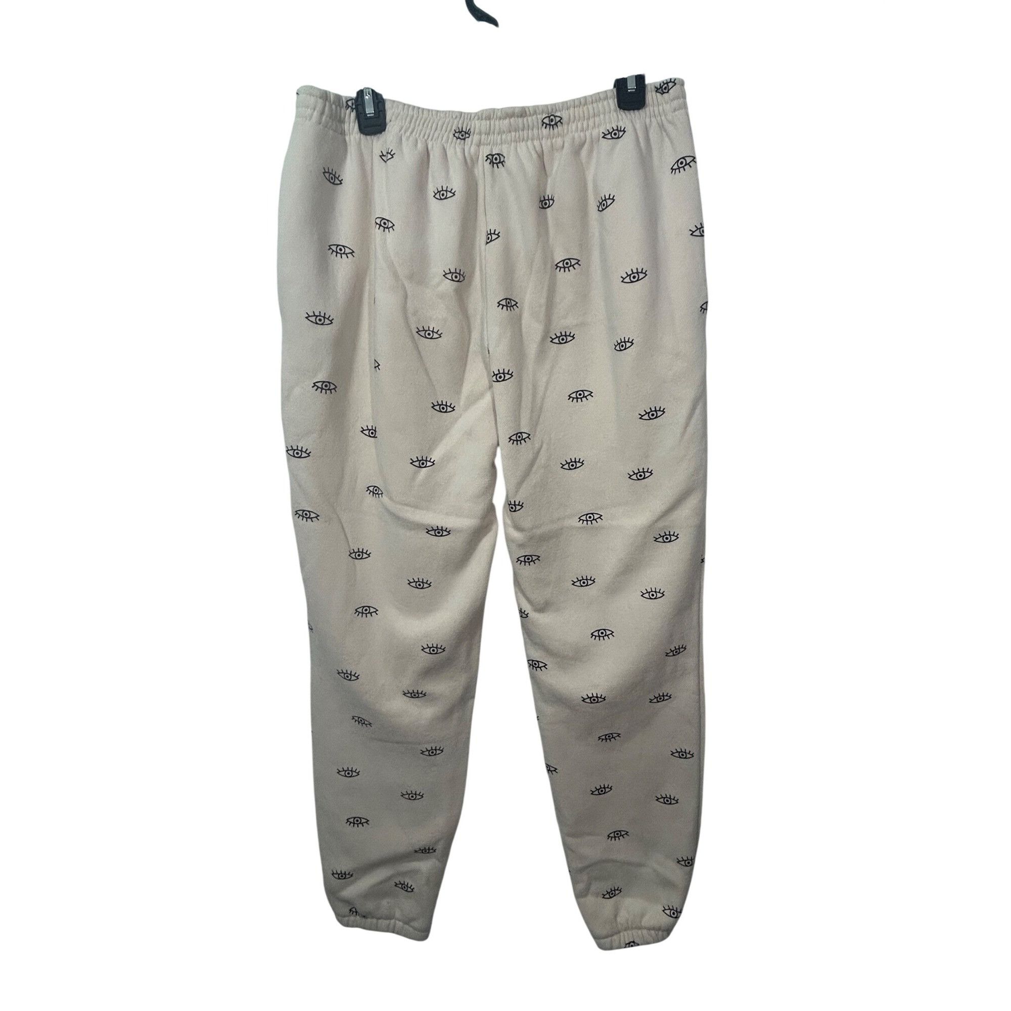 Other Adika Women’s Cream Sweatpants L Graphic Eye Pattern Joggers Size 33" - 9 Thumbnail