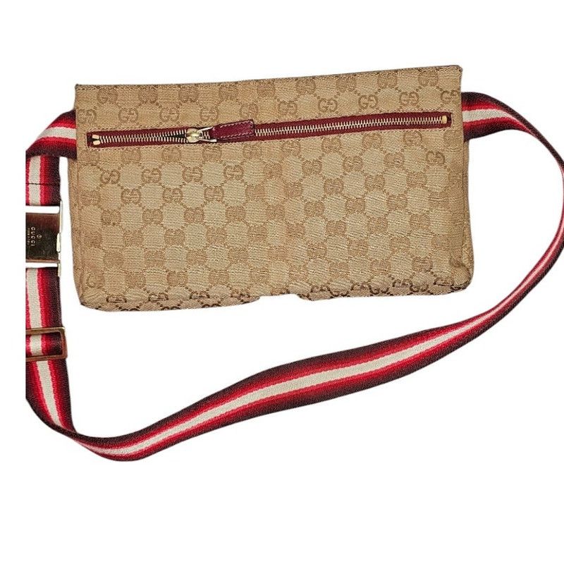 Gucci Gucci Pre-Owned GG Canvas & Leather Double Pocket Belt Bag Size ONE SIZE - 5 Thumbnail