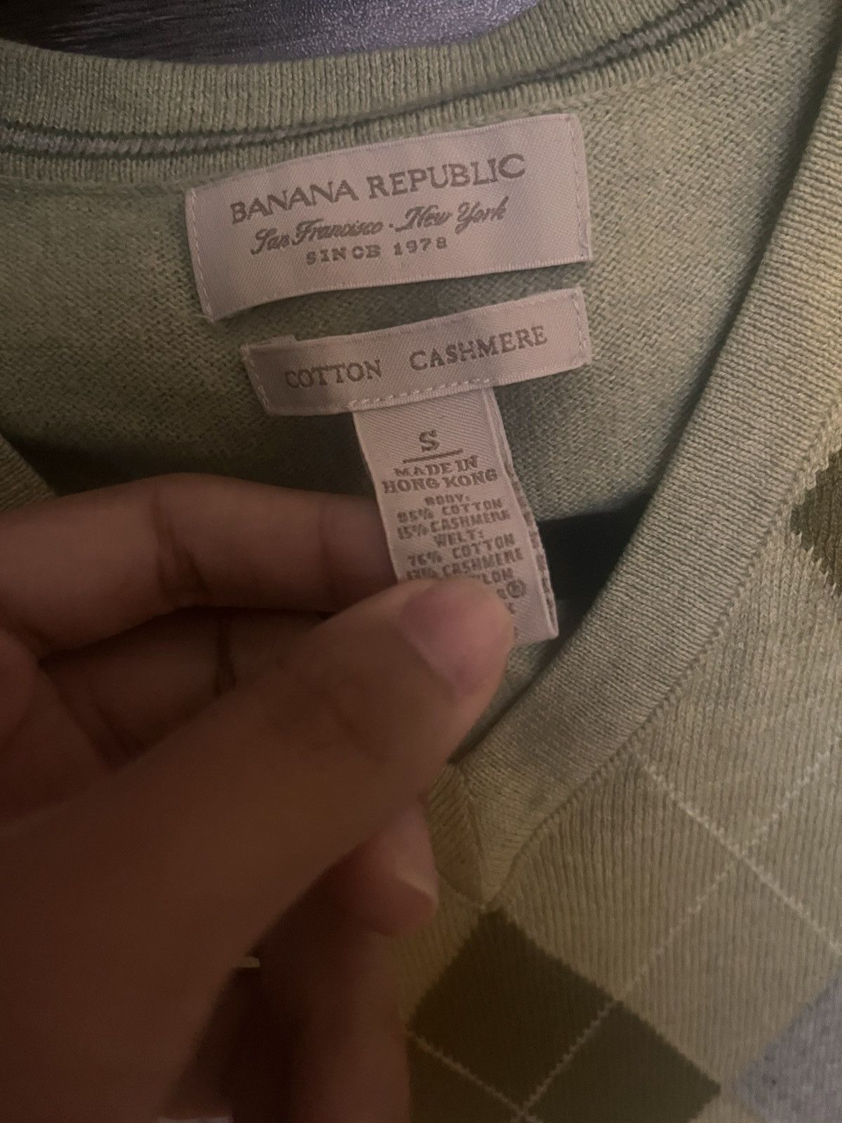Banana Republic Green Argyle Banana Republic Cardigan Sweater Vest Size US S / EU 44-46 / 1 - 4 Thumbnail