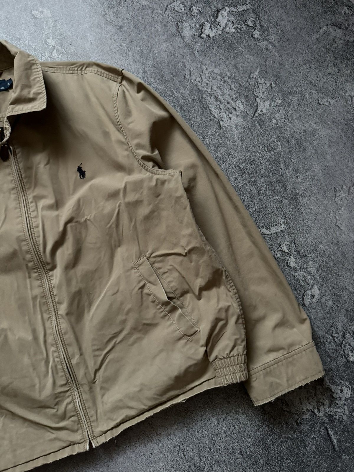 Polo Ralph Lauren × Ralph Lauren × Vintage Polo Ralph Lauren L beige distressed jacket bomber light Size US L / EU 52-54 / 3 - 7 Thumbnail
