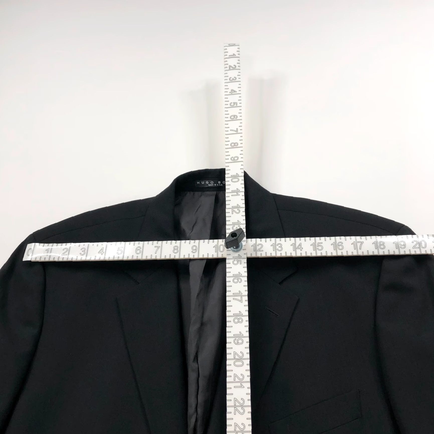 Hugo Boss VINTAGE Hugo Boss Blazer Jacket Mens 48L Black Wool 100% Button Notch 2-Button Single-Breasted Regular MINT Size 48R - 4 Thumbnail