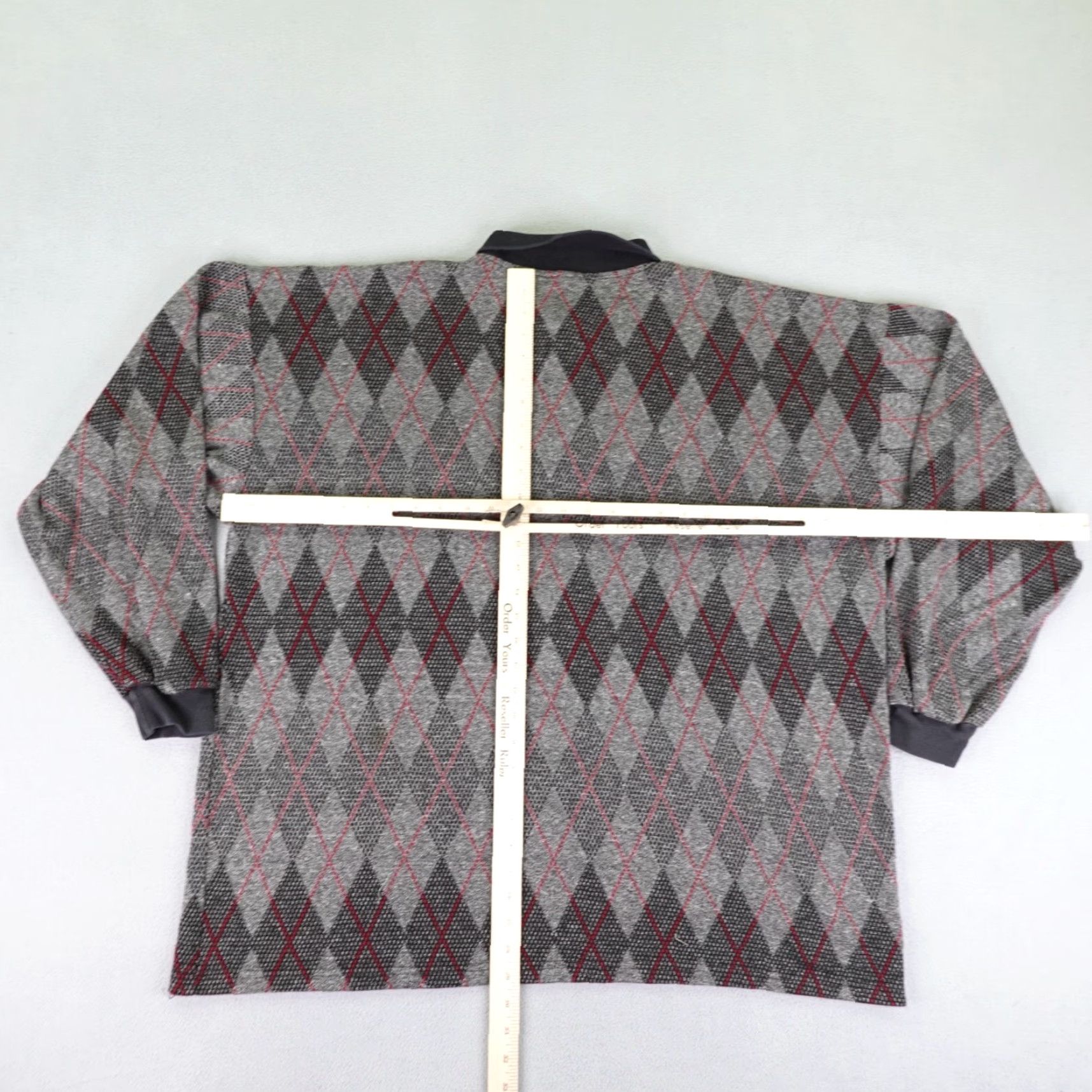 Vintage VINTAGE LA Gate Sweater Pullover Men's XL Gray Argyle Knit 90s Casual Winter Size US XL / EU 56 / 4 - 5 Thumbnail
