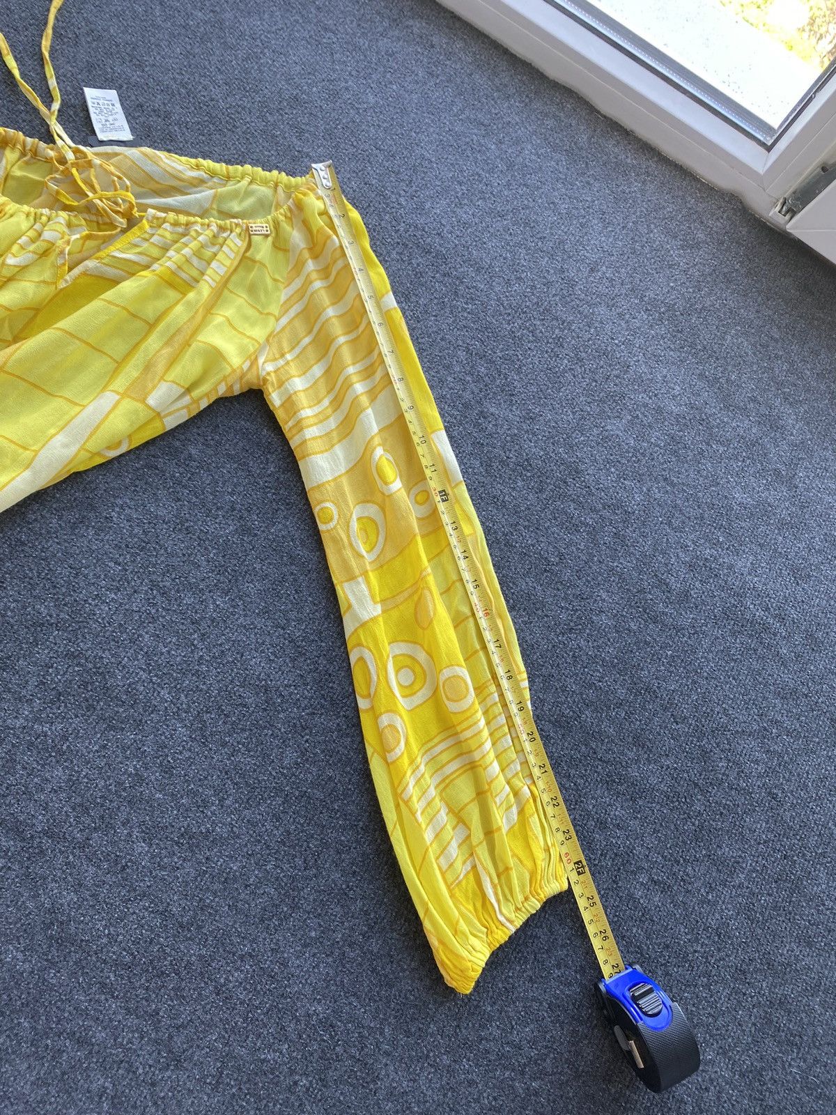 Miss Sixty 🔥Miss Sixty Sexy Balloon Sleeve yellow blouse alt goth emo Size L / US 10 / IT 46 - 6 Thumbnail