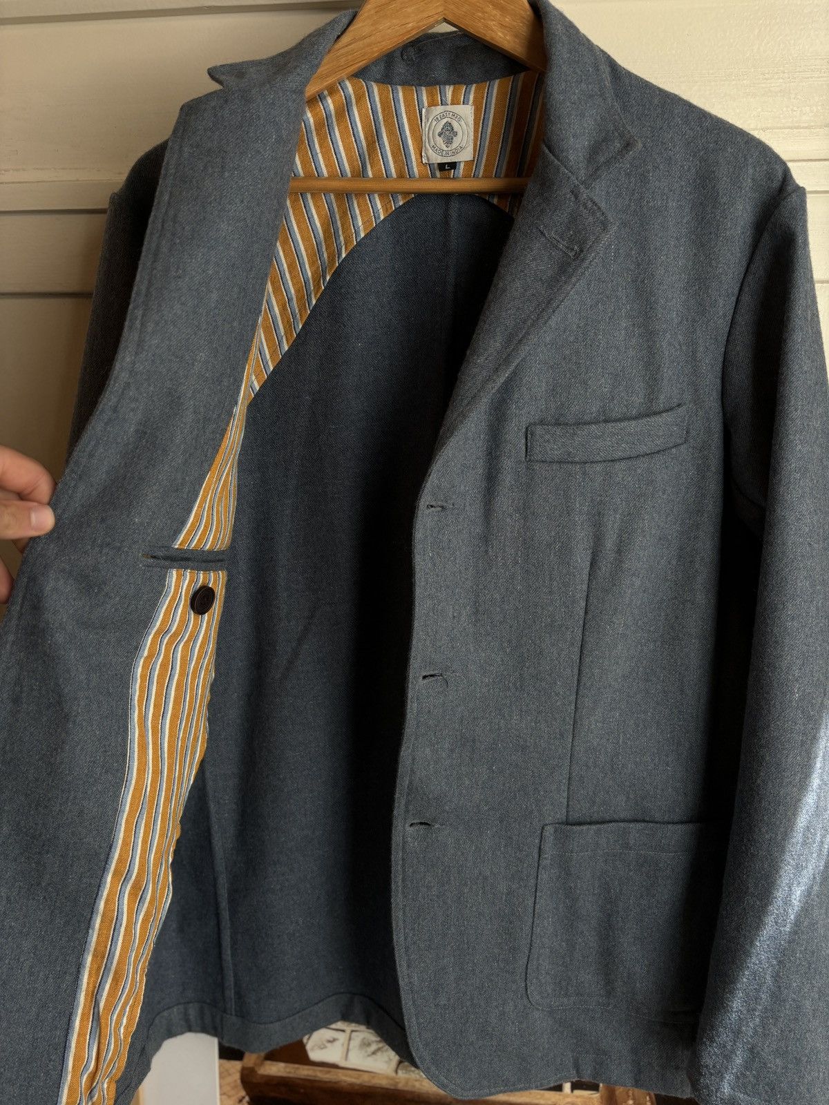 18 East Osman Suit - CADET BLUE HANDWOVEN Size 42R - 7 Thumbnail