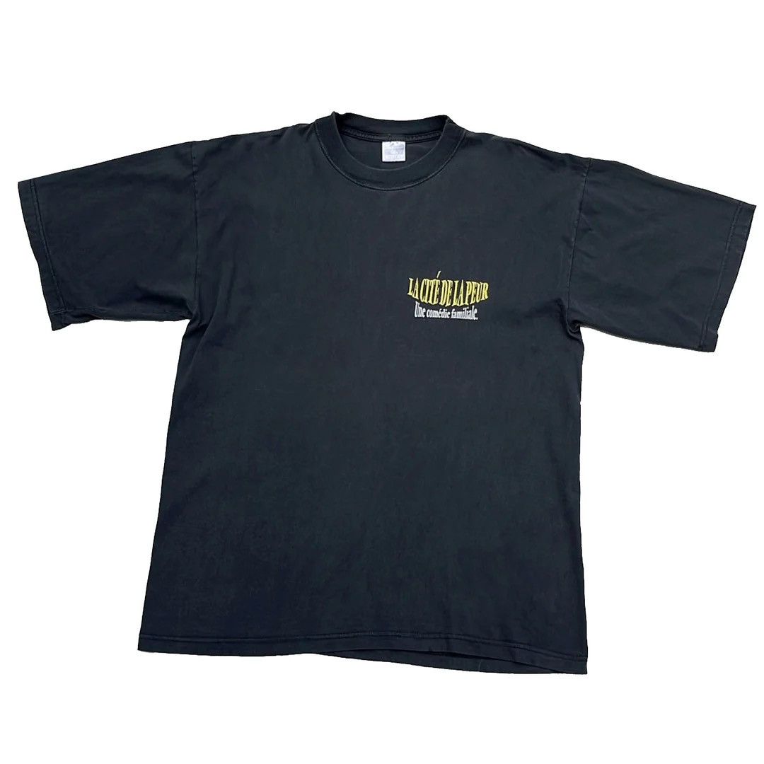 image of La Cité De La Peur 94 90's Les Nuls Movie VTG Promo Logo Tee in Black, Men's (Size XL)