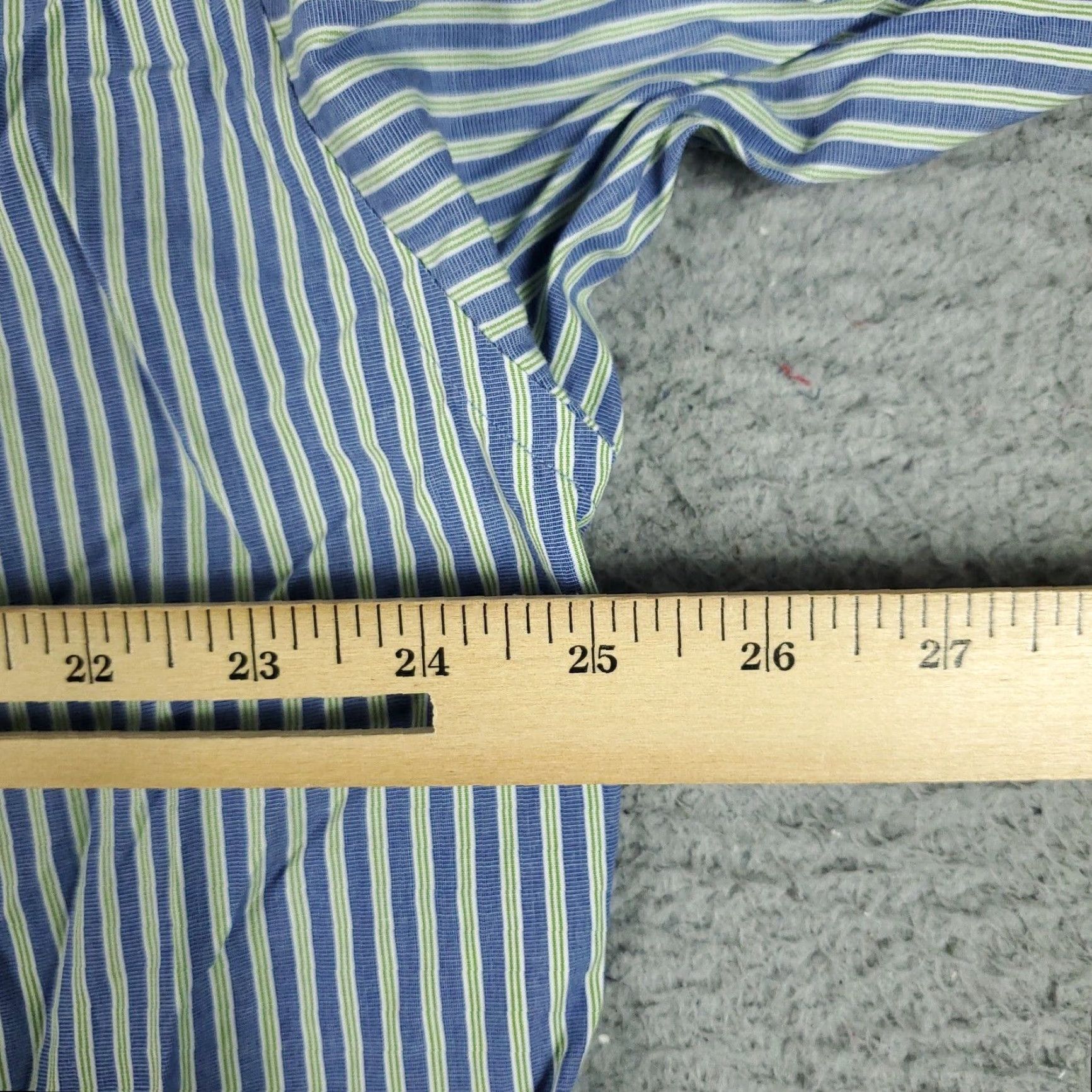 Brooks Brothers VINTAGE? No. Brooks Brothers Shirt Mens 16.5 Blue Green Striped Dress Button Up Long Sleeve Size 42R - 6 Thumbnail