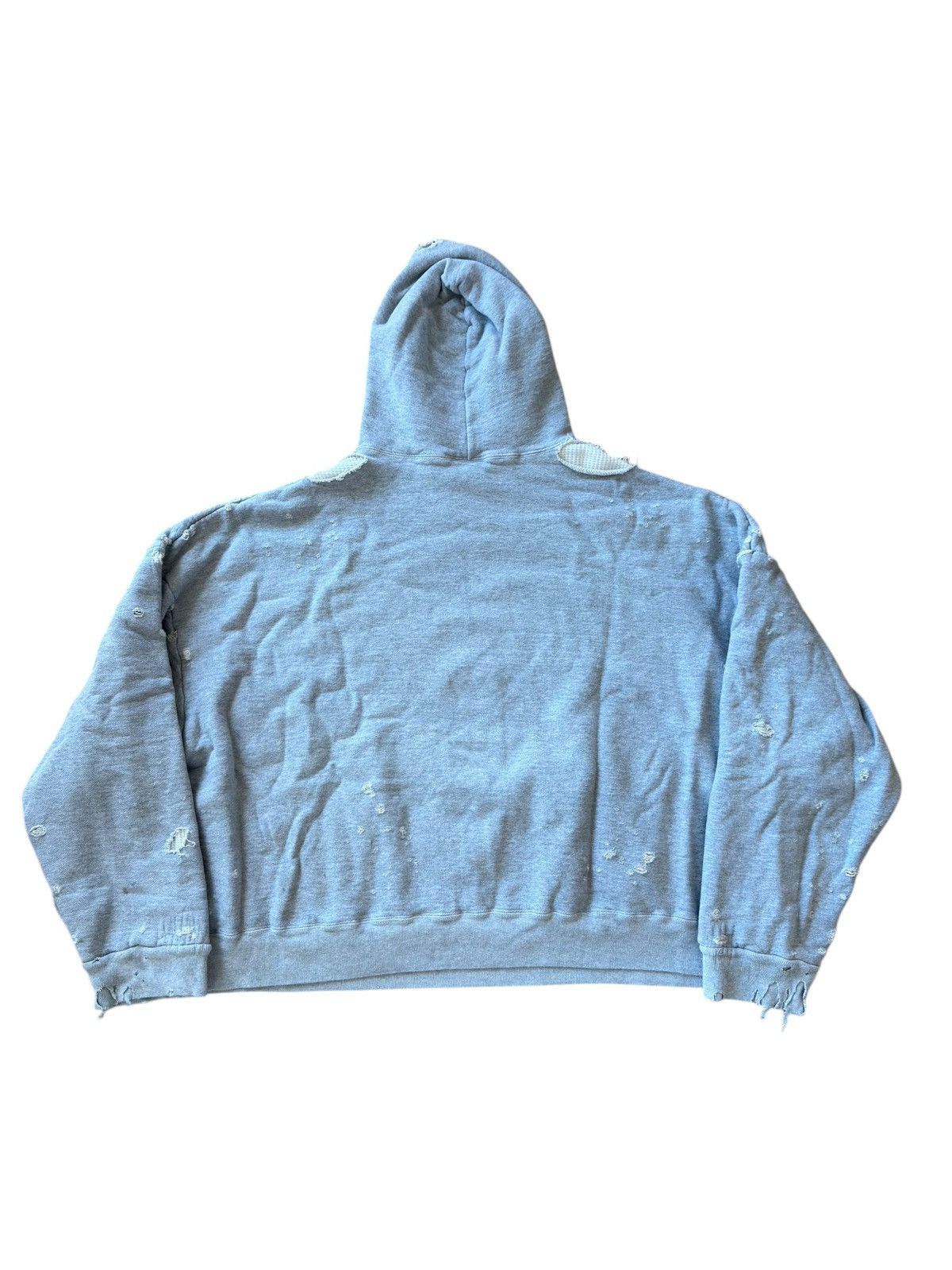 READYMADE *RARE* READYMADE JAPAN DOUBLE FACE THERMAL DISTRESSED HOODIE Size US XXL / EU 58 / 5 - 21 Thumbnail