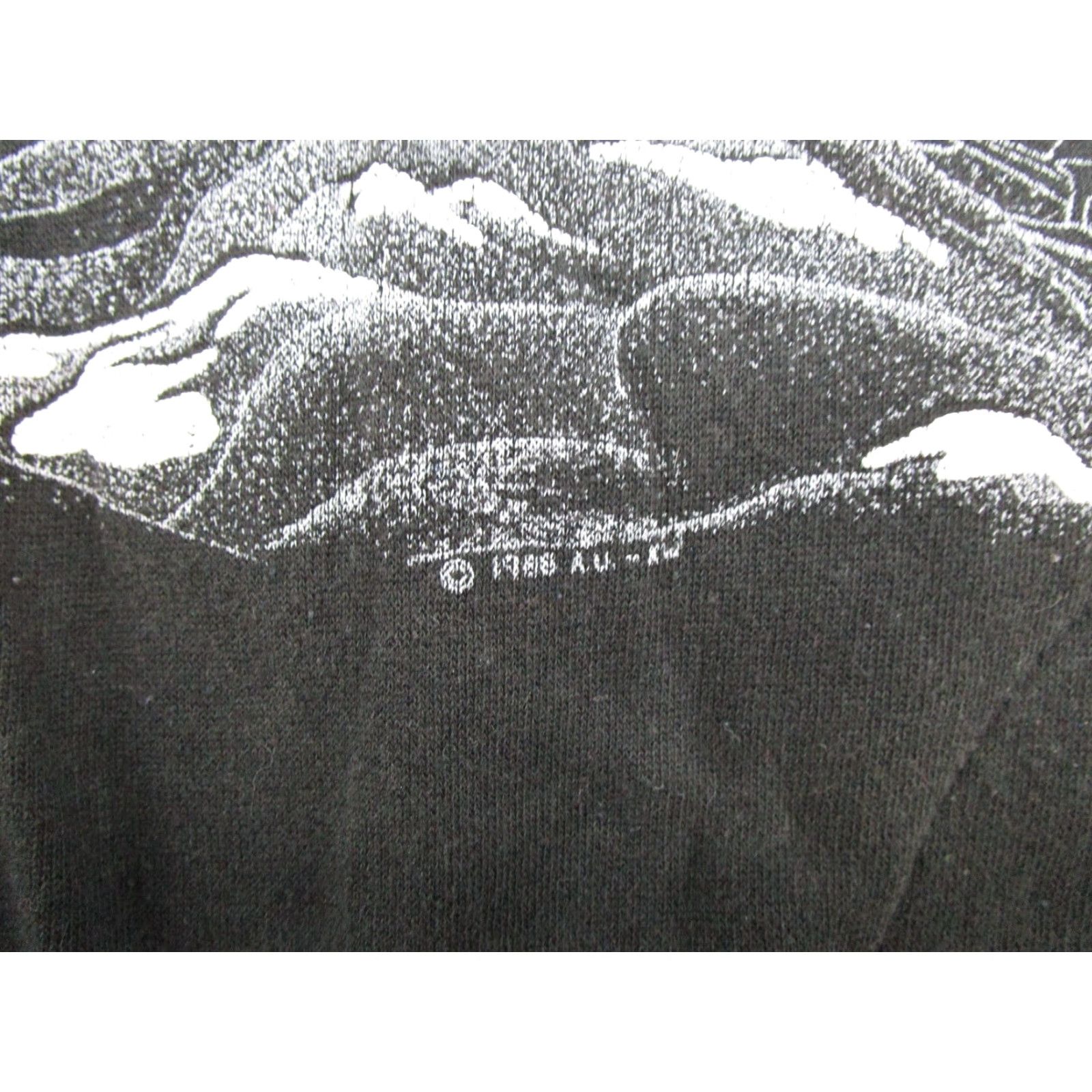 Vintage VTG 80s 1988 AU Wrap Around Print Lake Gogebic Michigan Cabin Sweatshirt Size M Black Cotton Men Pullover Crew Neck All Seasons Sports 80s Vintage Size US M / EU 48-50 / 2 - 3 Thumbnail