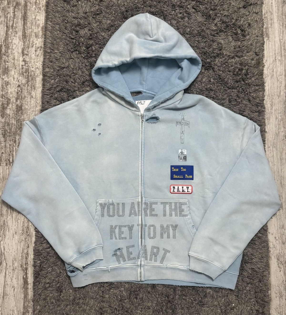 Paly Hollywood Zanucks Zip Hoodie Baby Blue