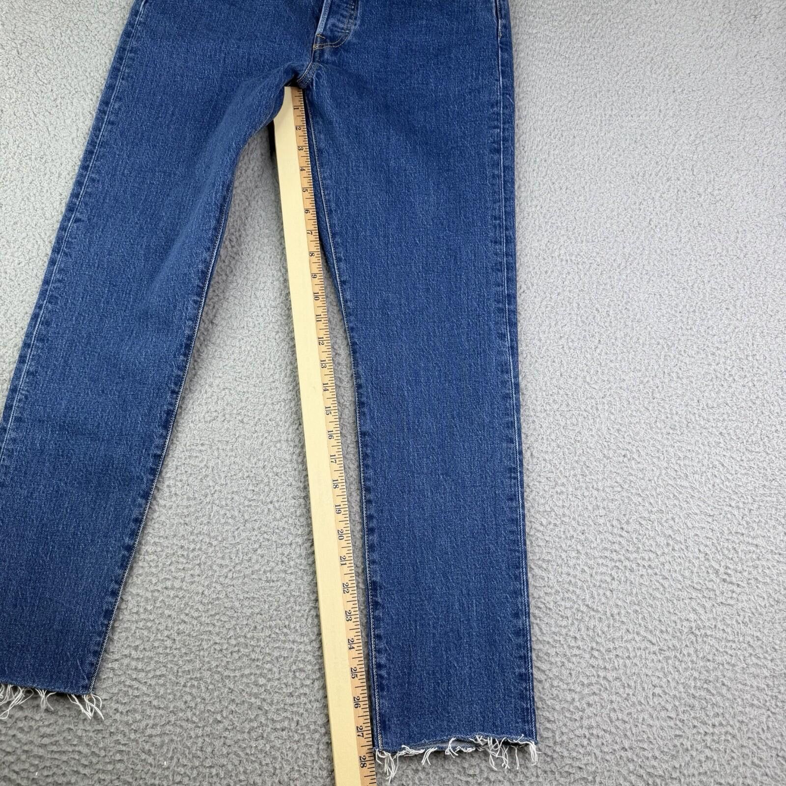 Levi's Levis 501 S Skinny Button Fly Raw Hem Jeans Women's 28x28 Size 28" / US 6 / IT 42 - 6 Thumbnail