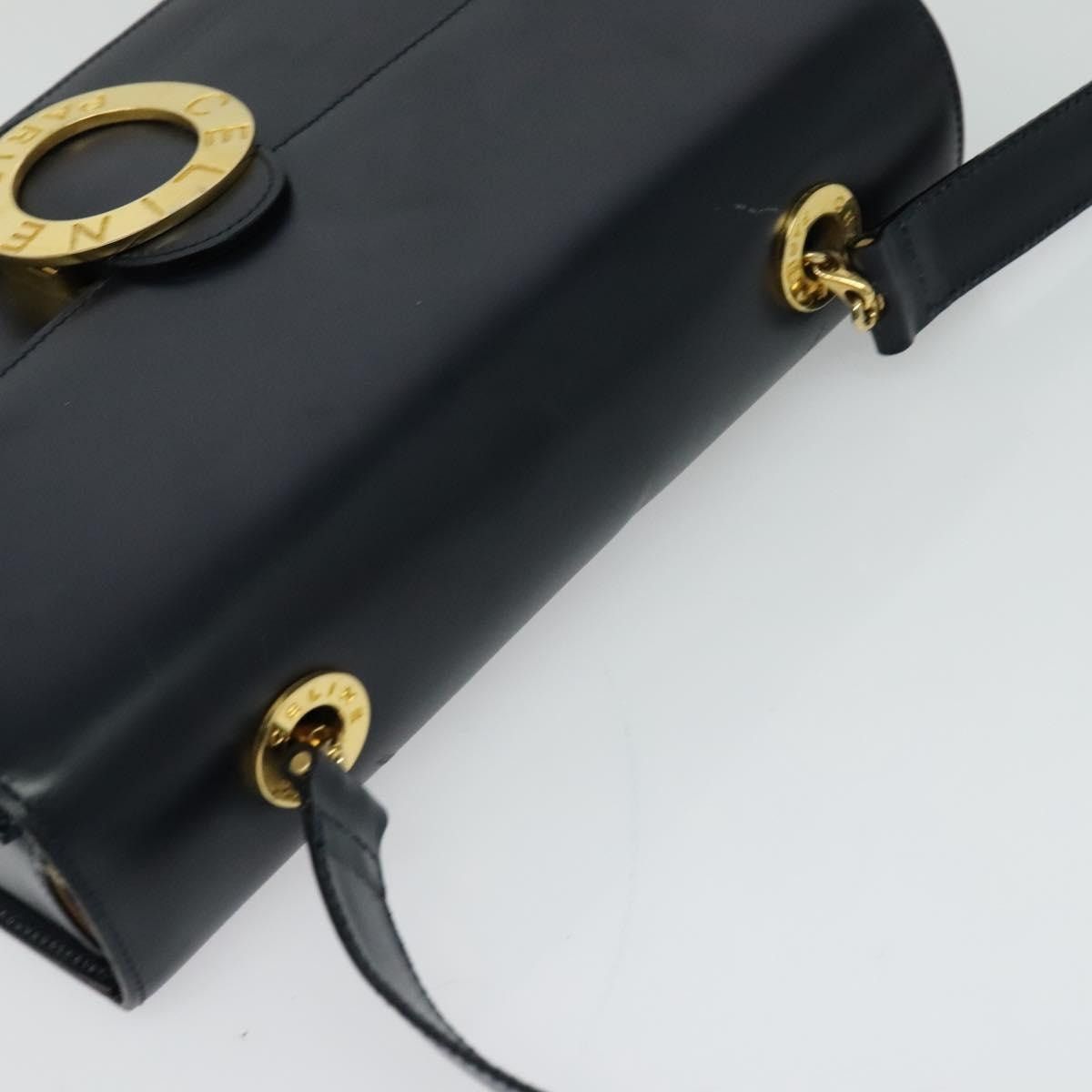 Celine CELINE Circle Shoulder Bag Leather Navy Gold Size ONE SIZE - 6 Thumbnail