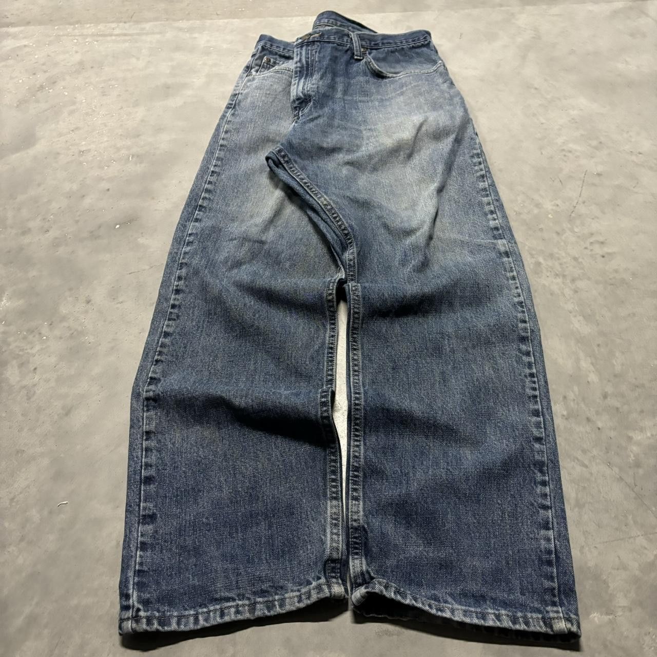 Japanese Brand × Vintage Crazy Vintage Y2K/2000s Grunge Faded Dark Wash Denim Jeans! Size US 38 / EU 54 - 3 Thumbnail