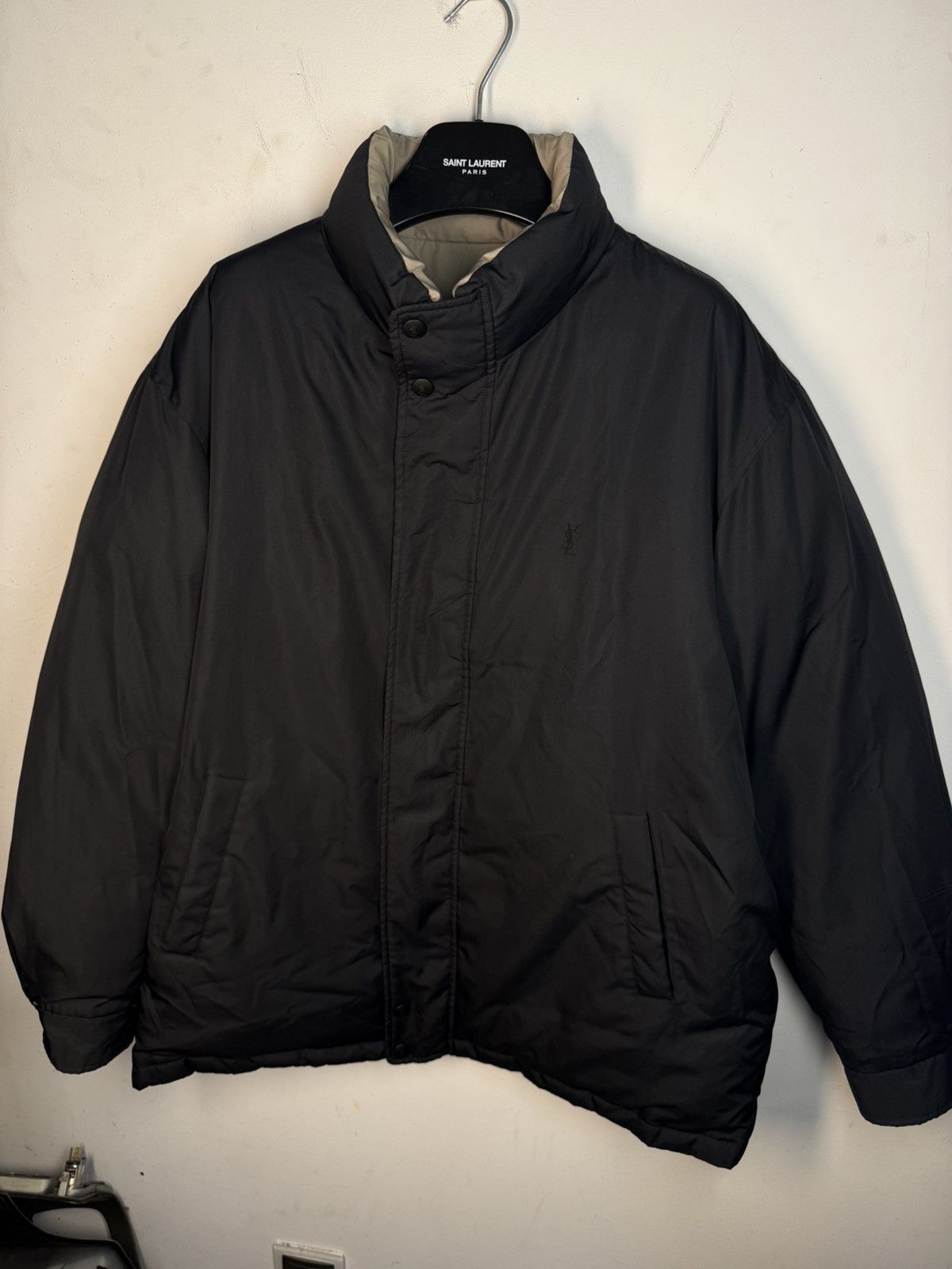 Yves Saint Laurent 2Side Puffer YSL Down Jacket Winter Beige/Black Bomber Zip Size US M / EU 48-50 / 2 - 2 Thumbnail