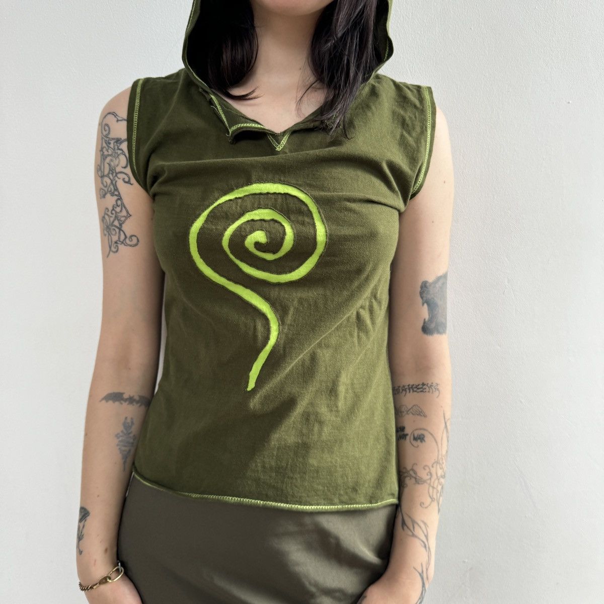 Vintage Vintage Goblin Spiral Fairy Core Hooded Tank Top Size M / US 6-8 / IT 42-44 - 3 Thumbnail