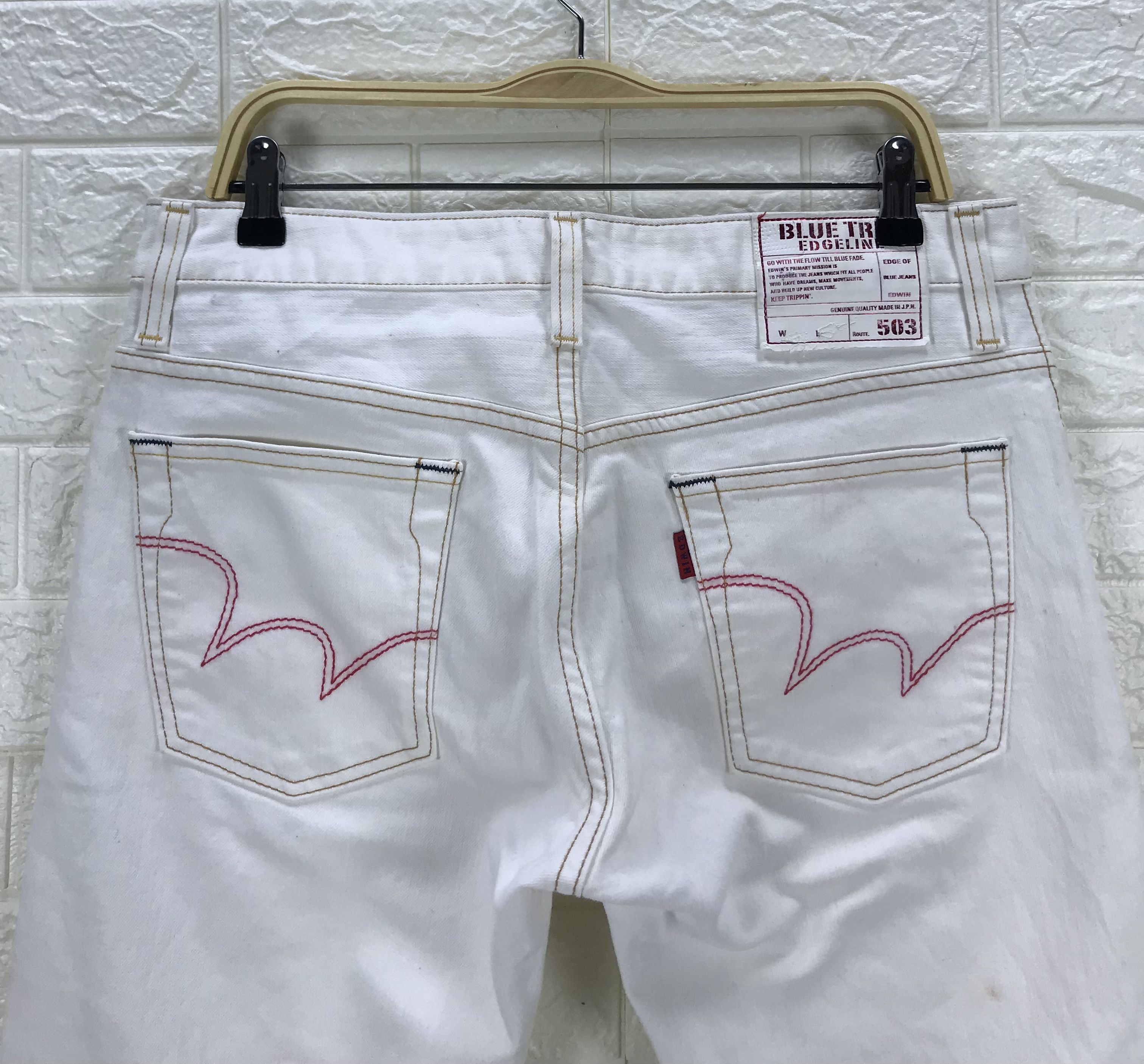 Edwin Vintage Edwin Flare Jeans White deni Size US 33 - 6 Thumbnail