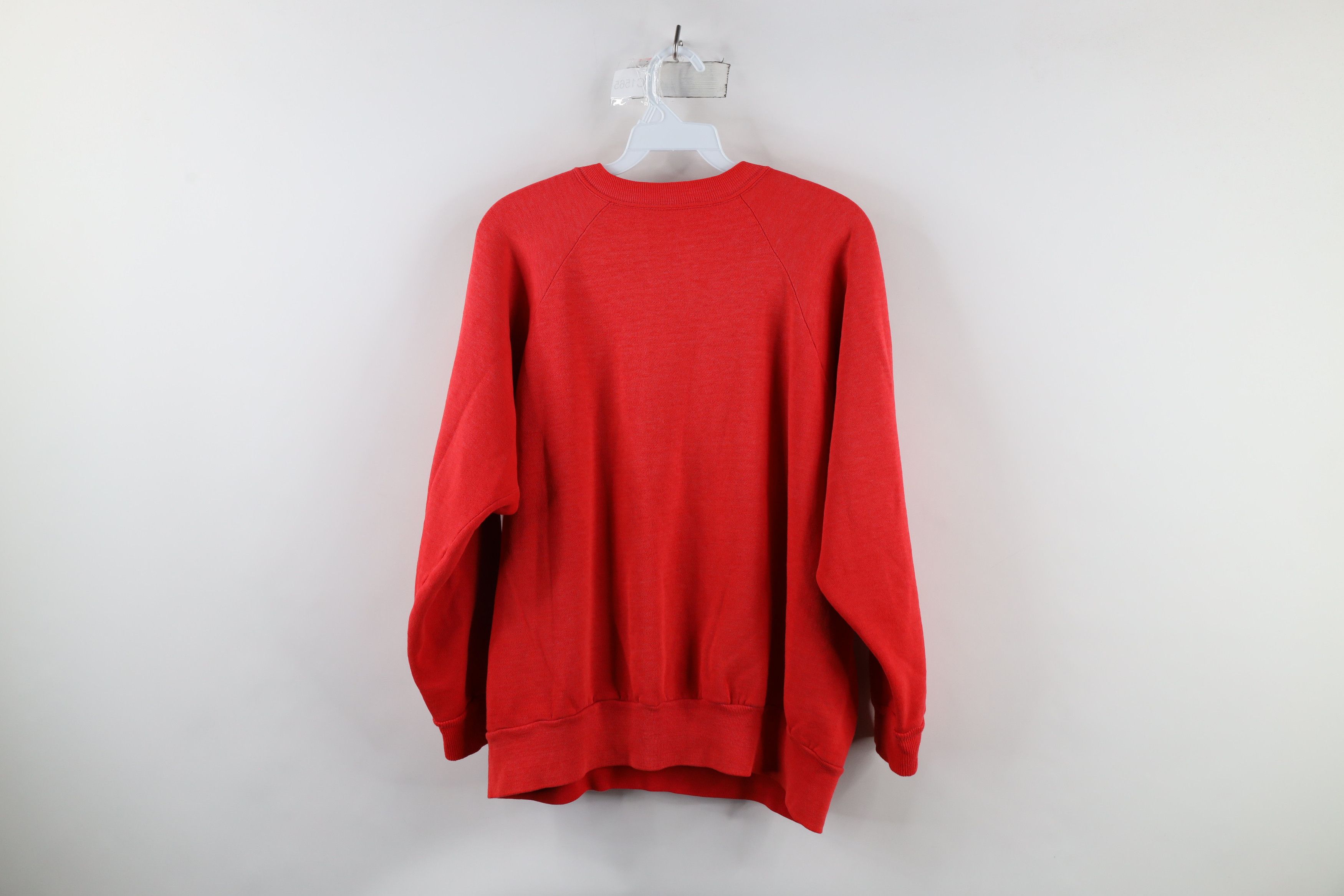 Vintage Vintage 70s Streetwear Raglan Crewneck Sweatshirt Red USA Size XL / US 12-14 / IT 48-50 - 8 Thumbnail