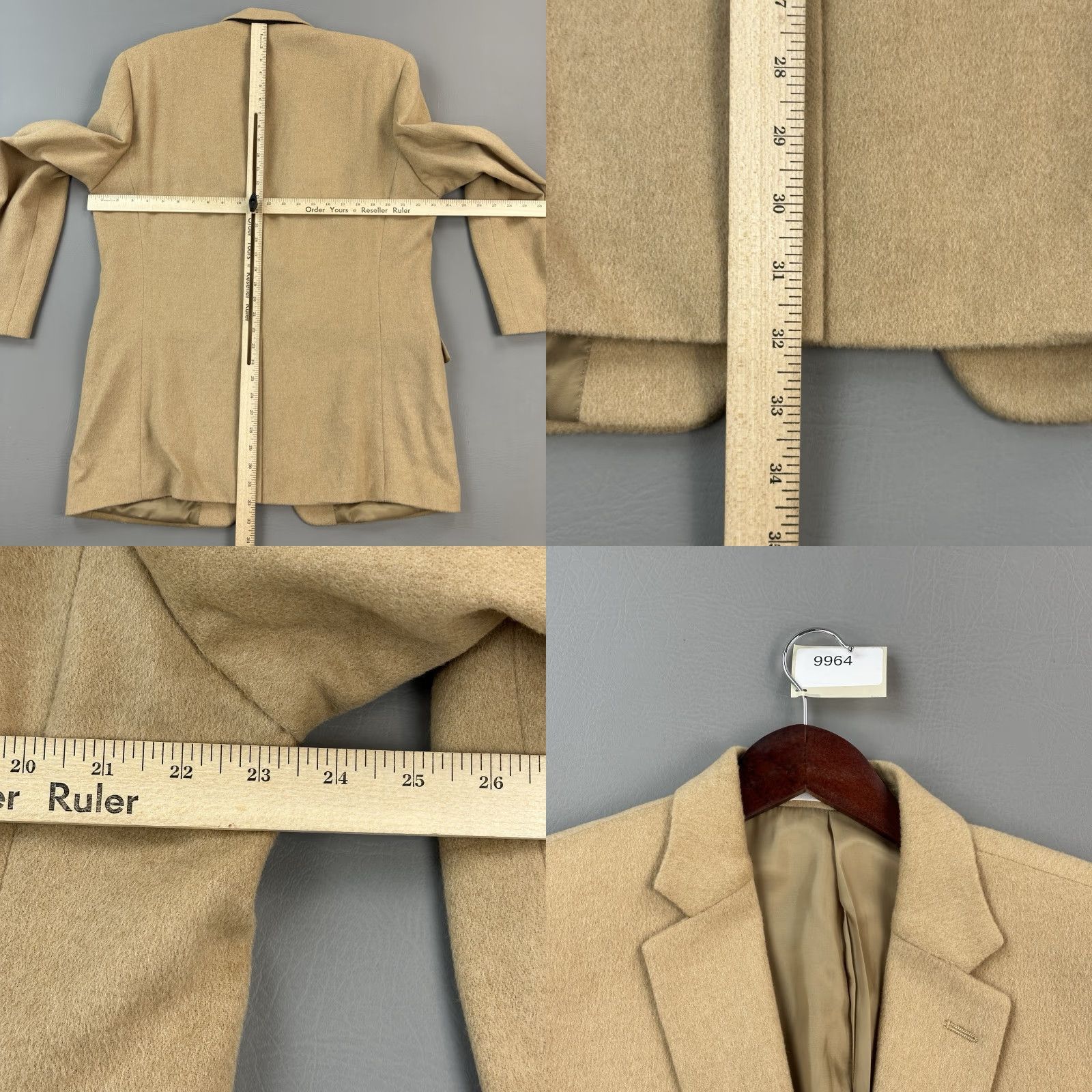 Ralph Lauren VINTAGE Lauren Ralph Lauren Blazer Mens 44L Tan Camel Hair Sport Coat Classic Size 44R - 9 Thumbnail