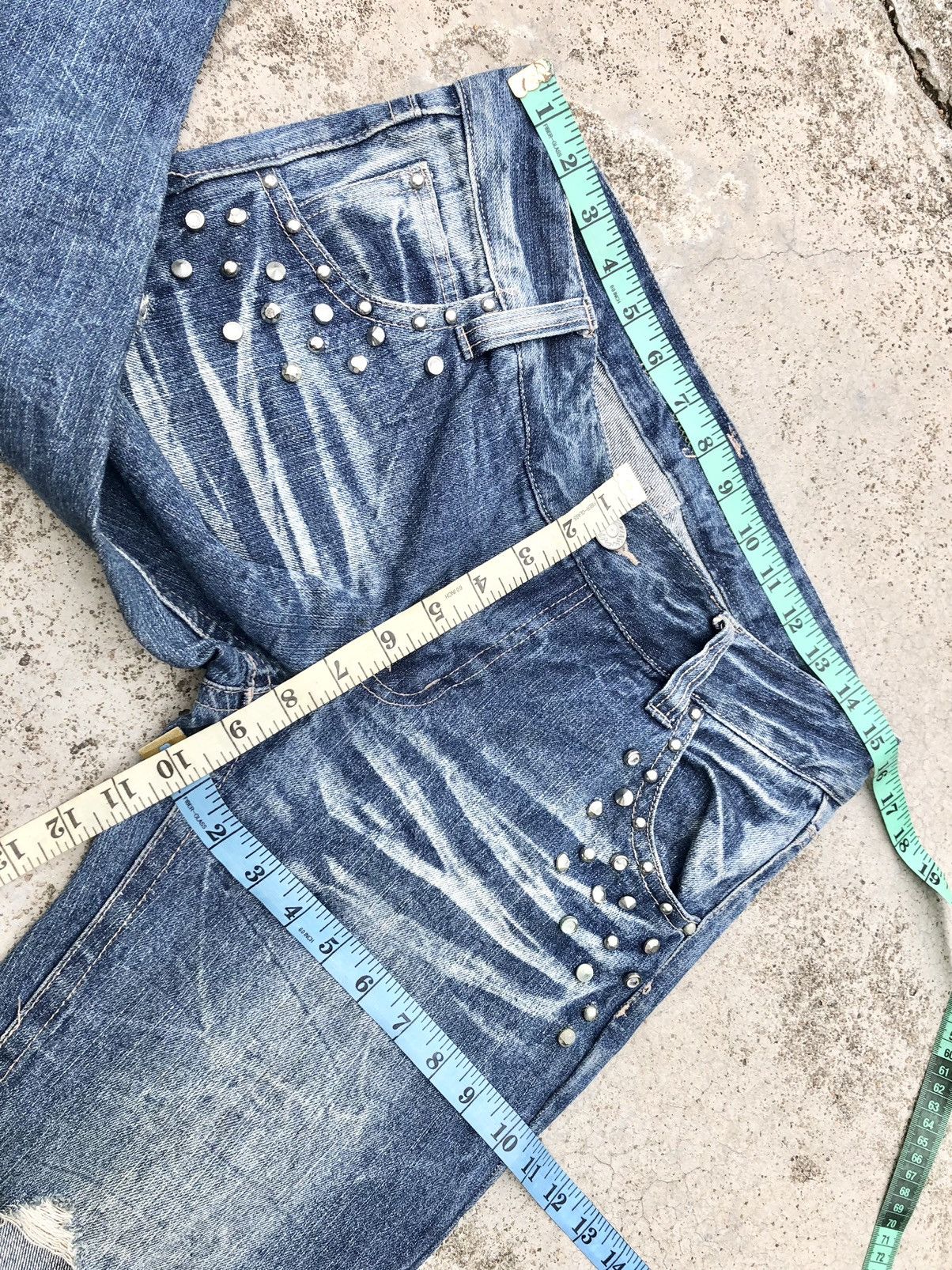 Japanese Brand × Seditionaries STUDDED DISTRESSED DENIM BY VINTAGE STANDARD JEANS Size 31" - 11 Thumbnail