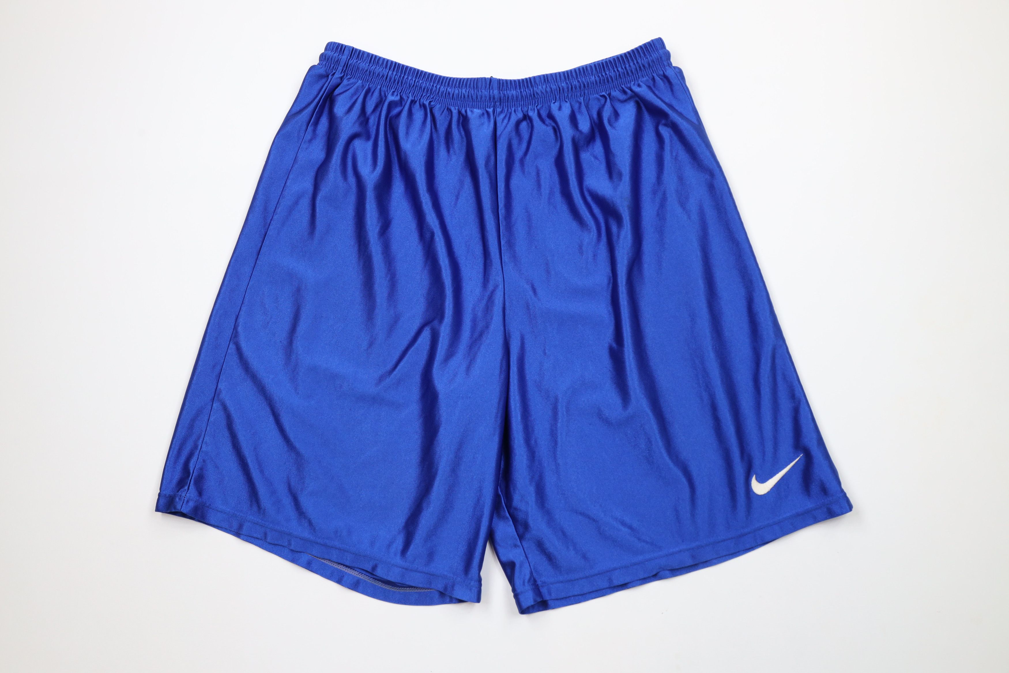 Nike × Vintage Vintage 90s Nike Mini Swoosh Silky Basketball Shorts USA Size US 34 / EU 50 - 1 Thumbnail
