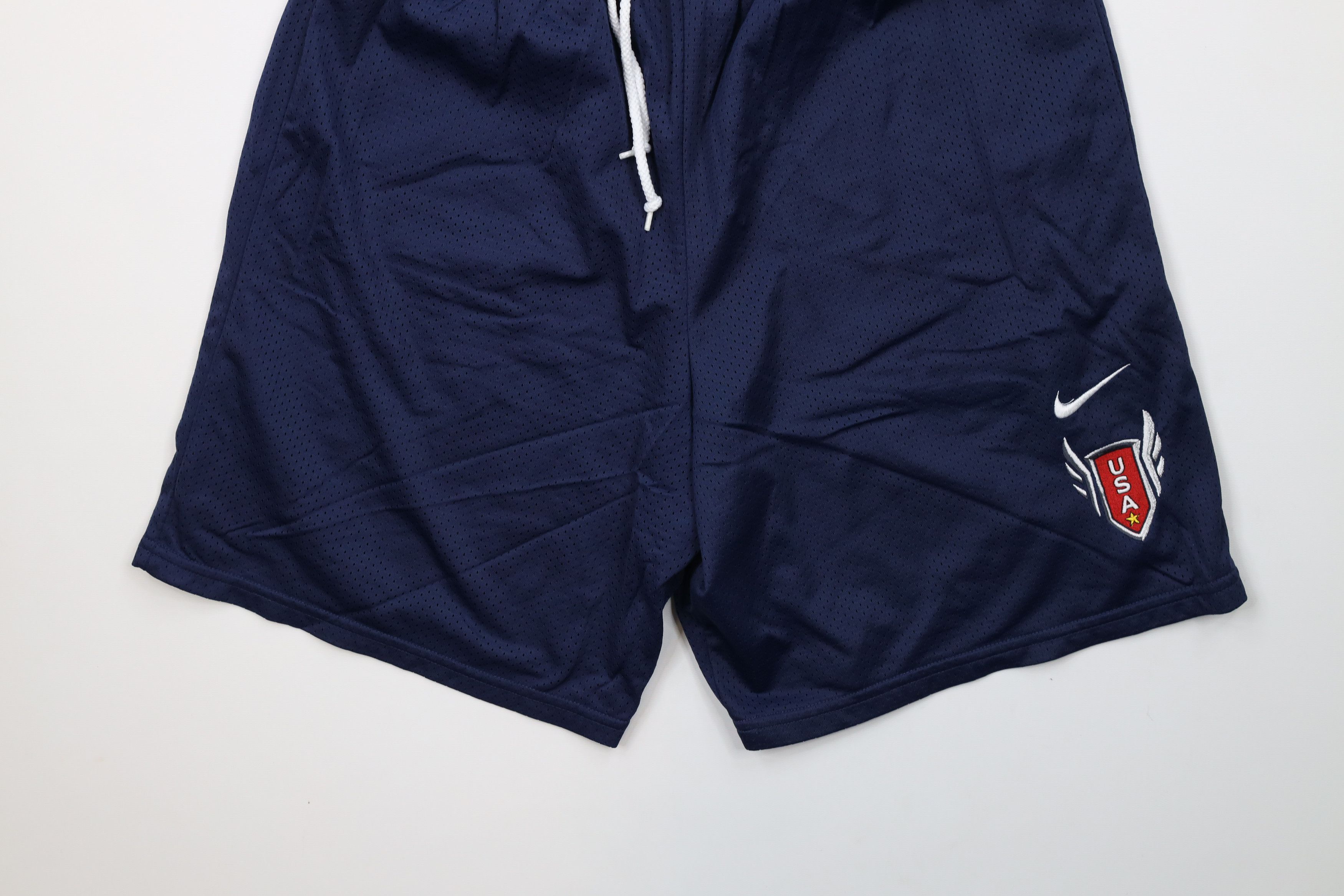 Nike × Vintage Nike Spell Out Team USA Track and Field Mesh Shorts Blue Size US 30 / EU 46 - 3 Thumbnail