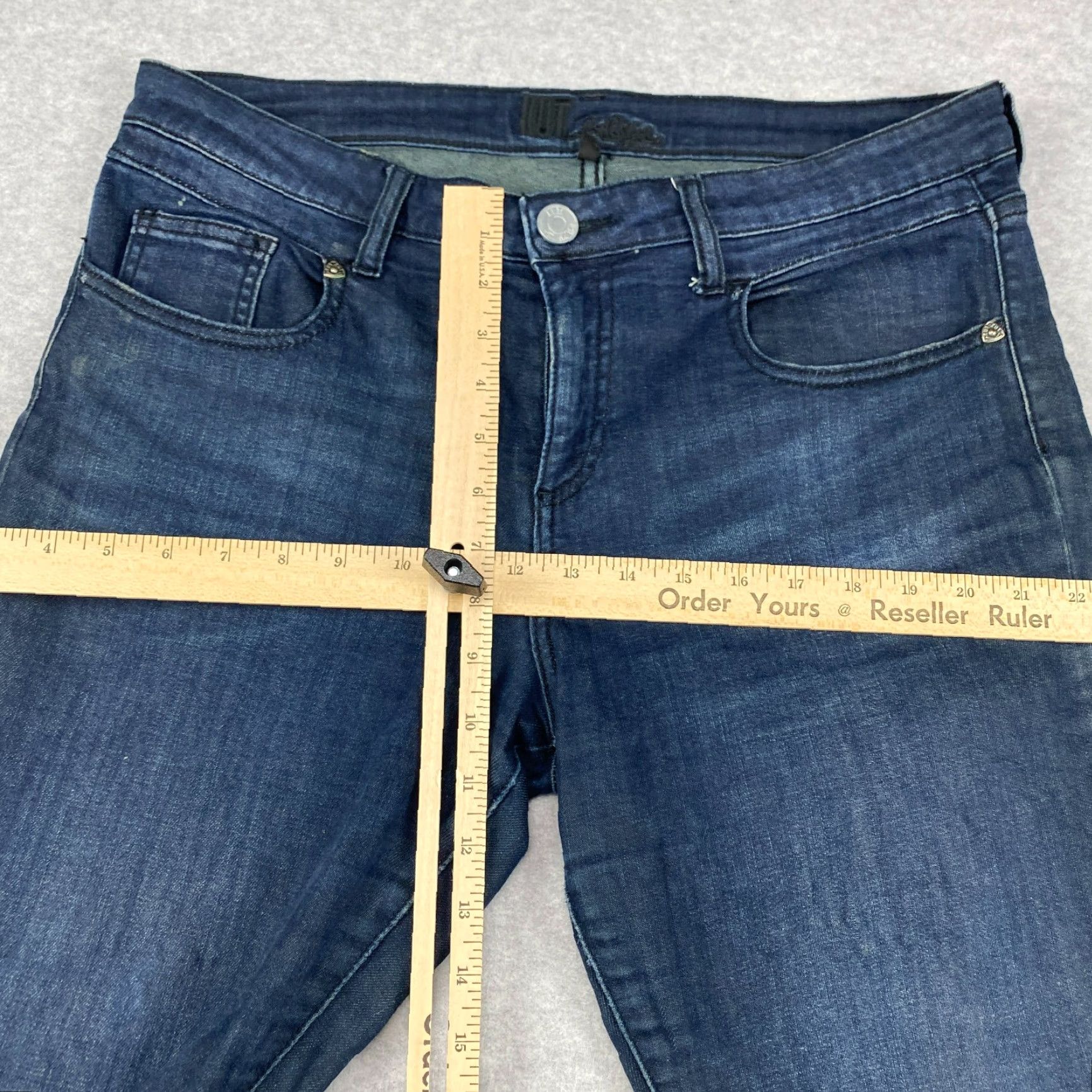 Vintage Kut From the Kloth Jeans Womens 10 Blue Cropped Mid-Rise Dark Wash Distressed Size 32" / US 10 / IT 46 - 3 Thumbnail
