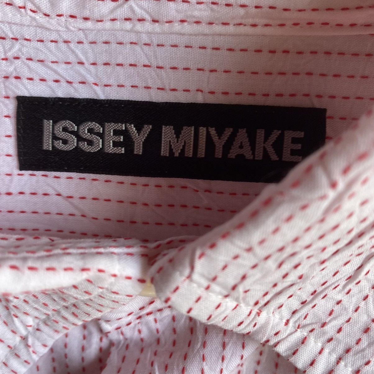 Issey Miyake Stripes Embroidered Wrinkle Oversize Shirt Size US M / EU 48-50 / 2 - 5 Thumbnail