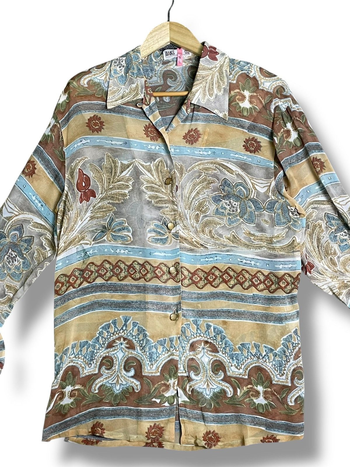 DAKS × Vintage Daks London x Vintage Blouse Womens Fashion (30) Size S / US 4 / IT 40 - 3 Thumbnail
