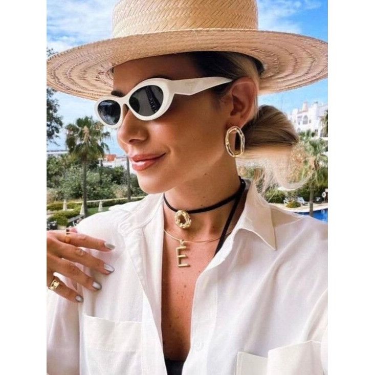 Prada PR26ZS 17K08Z Sunglasses Talc Oval Frame, Grey Lenses Prada | Accessories | Pradapr26zs 7k8z Sunglasses Talc White  main image 3