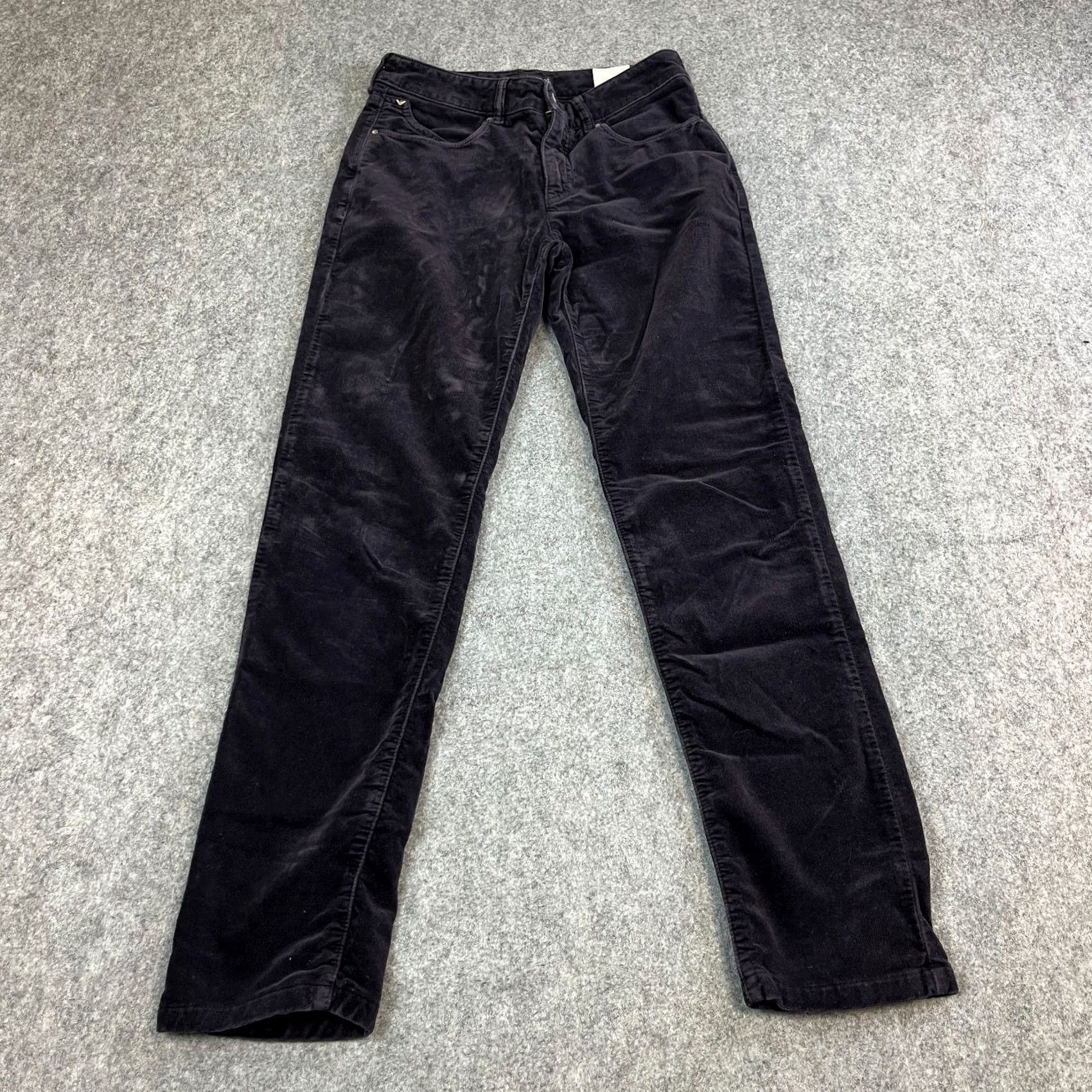 Vintage Armani Jeans Slim Fit Moleskin Jeans 28 28 UK 10 Dark Purple Low Rise 5-Pocket Womens Boys? Size 32" / US 10 / IT 46 - 2 Thumbnail
