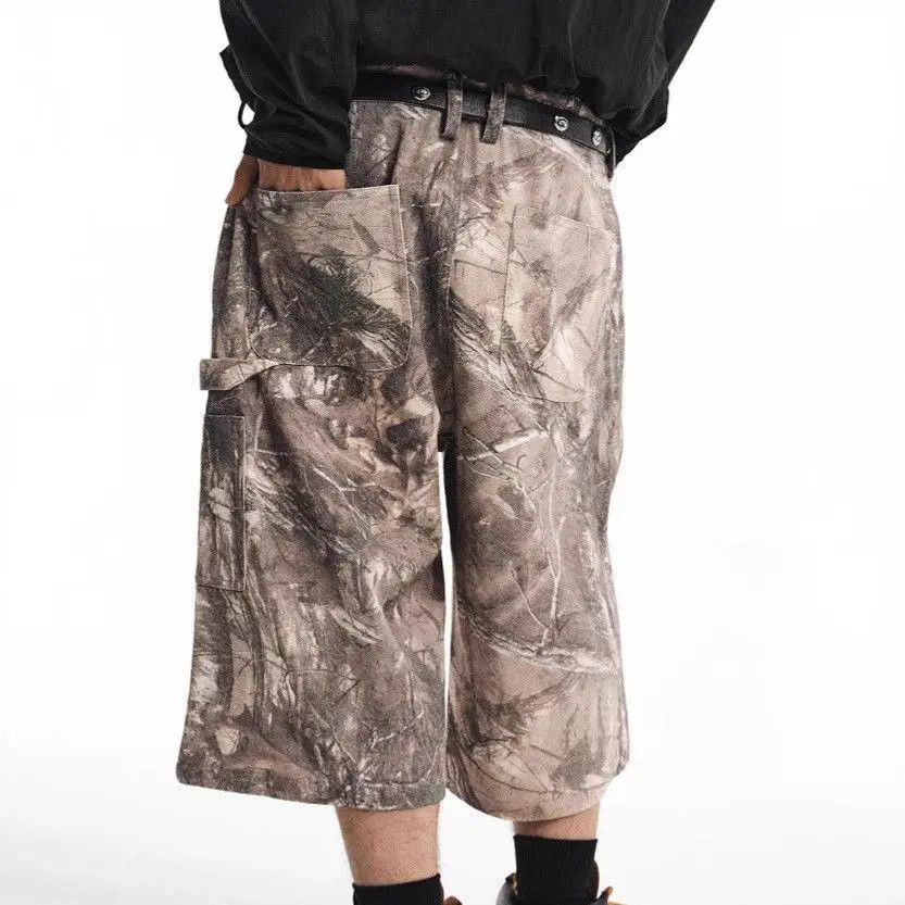 Japanese Brand Retro camouflage printed denim shorts Size US 32 / EU 48 - 4 Thumbnail