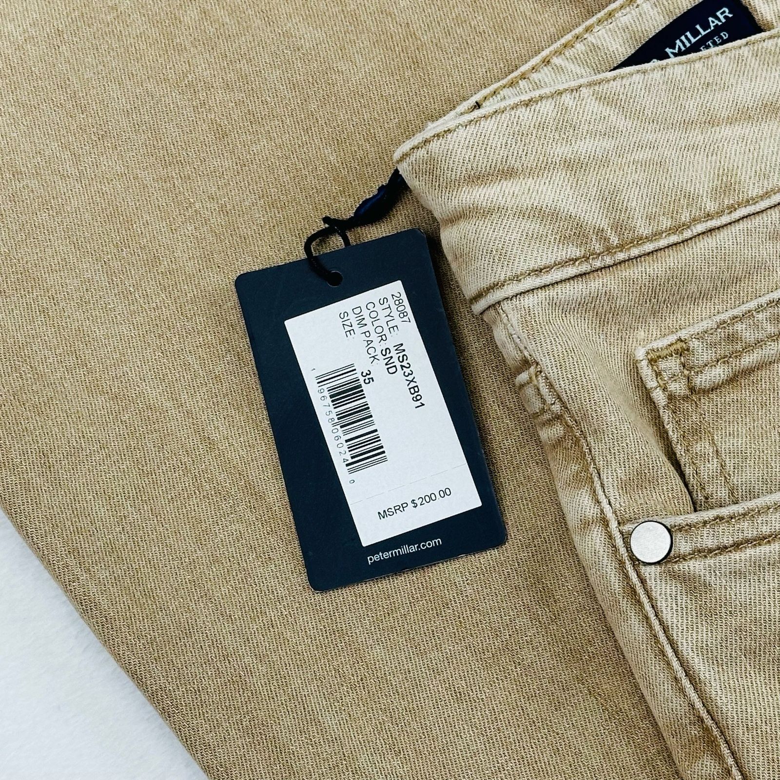 Peter Millar Peter Millar Men’s “Sand” Luxury Denim Jeans, 35 W (34x34) Size US 35 - 6 Thumbnail