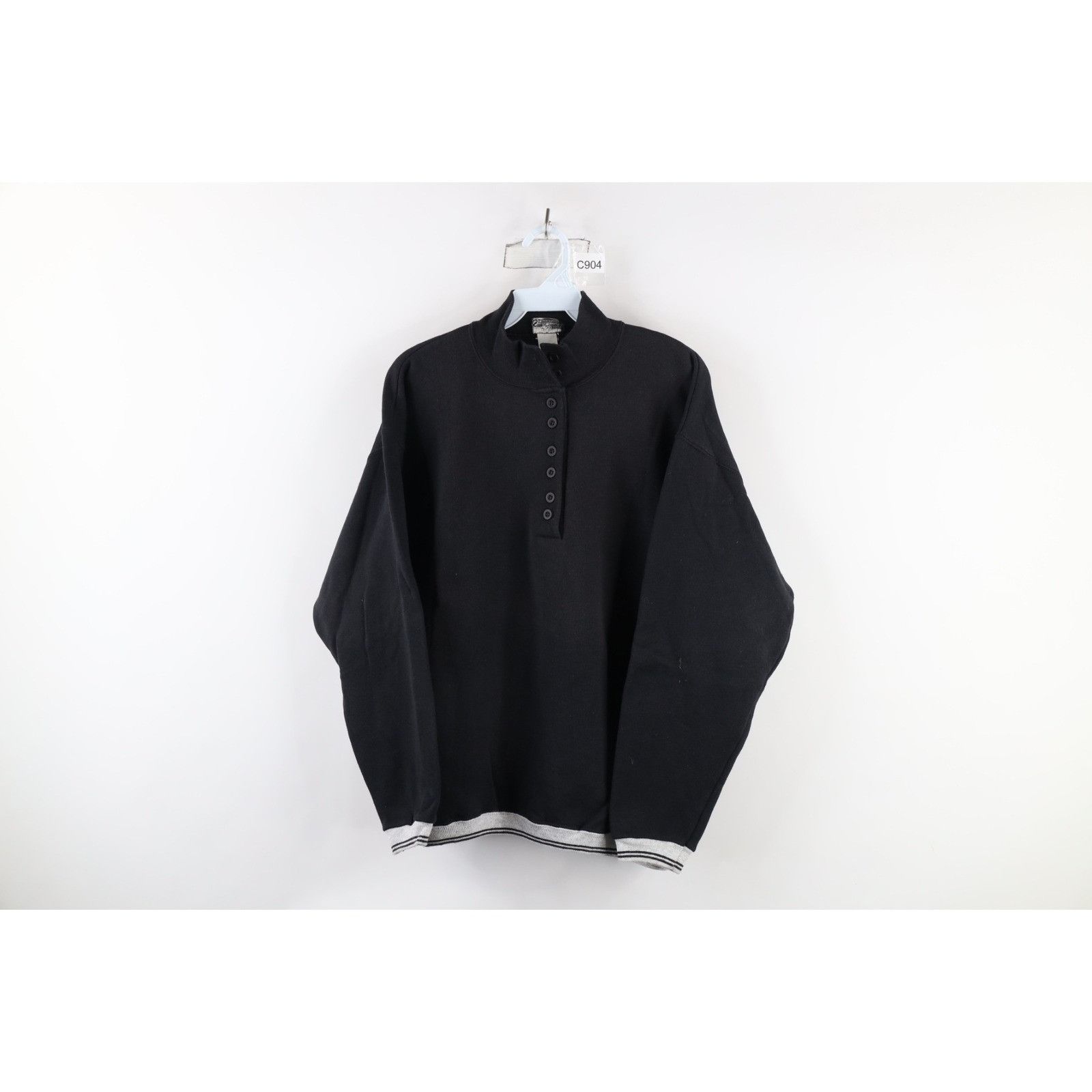 Vintage Vintage 90s Streetwear Striped Blank Henley Sweatshirt Size M / US 6-8 / IT 42-44 - 1 Thumbnail