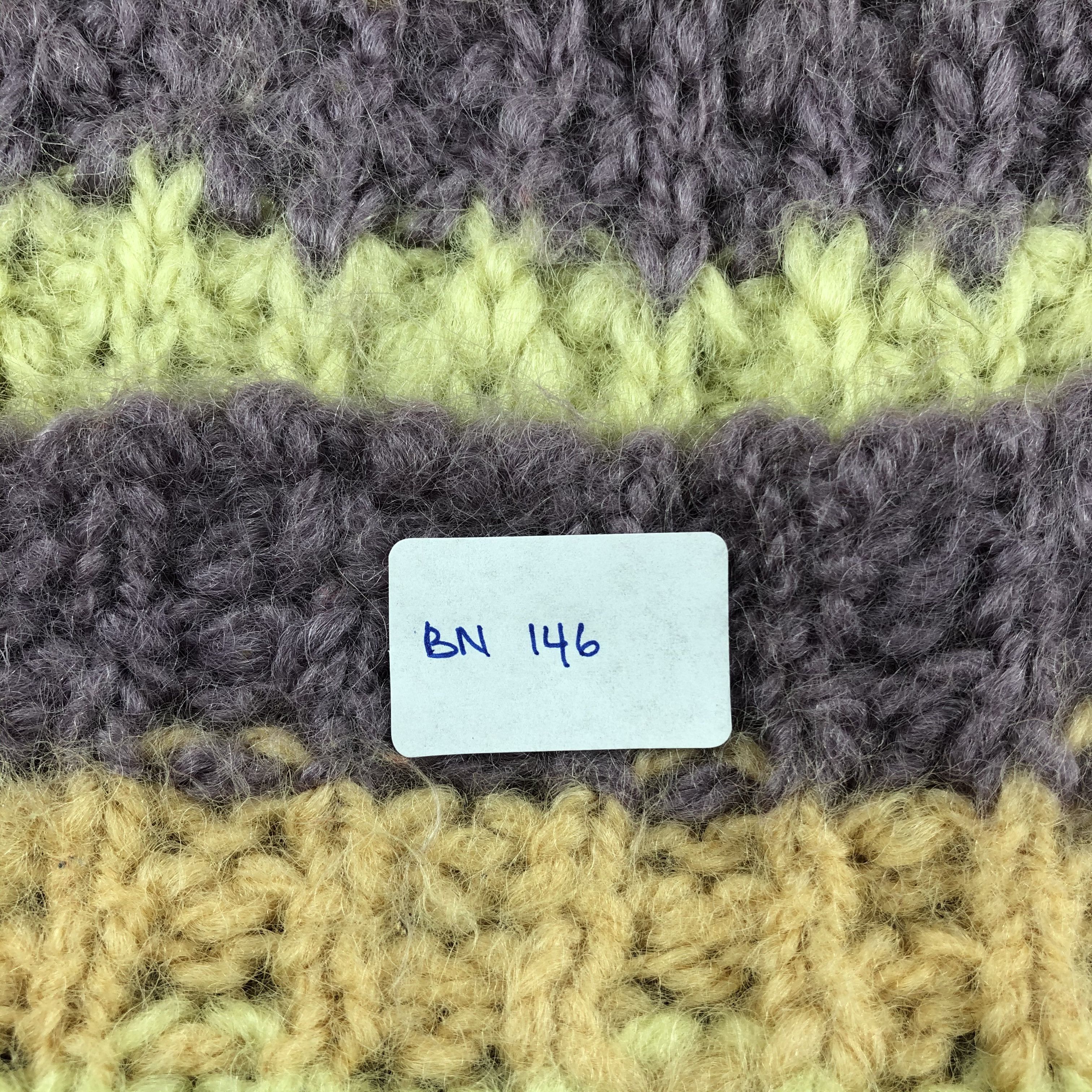 Japanese Brand Crochet Stripe Knit Beanie Snow Cap Hat Size ONE SIZE - 4 Thumbnail
