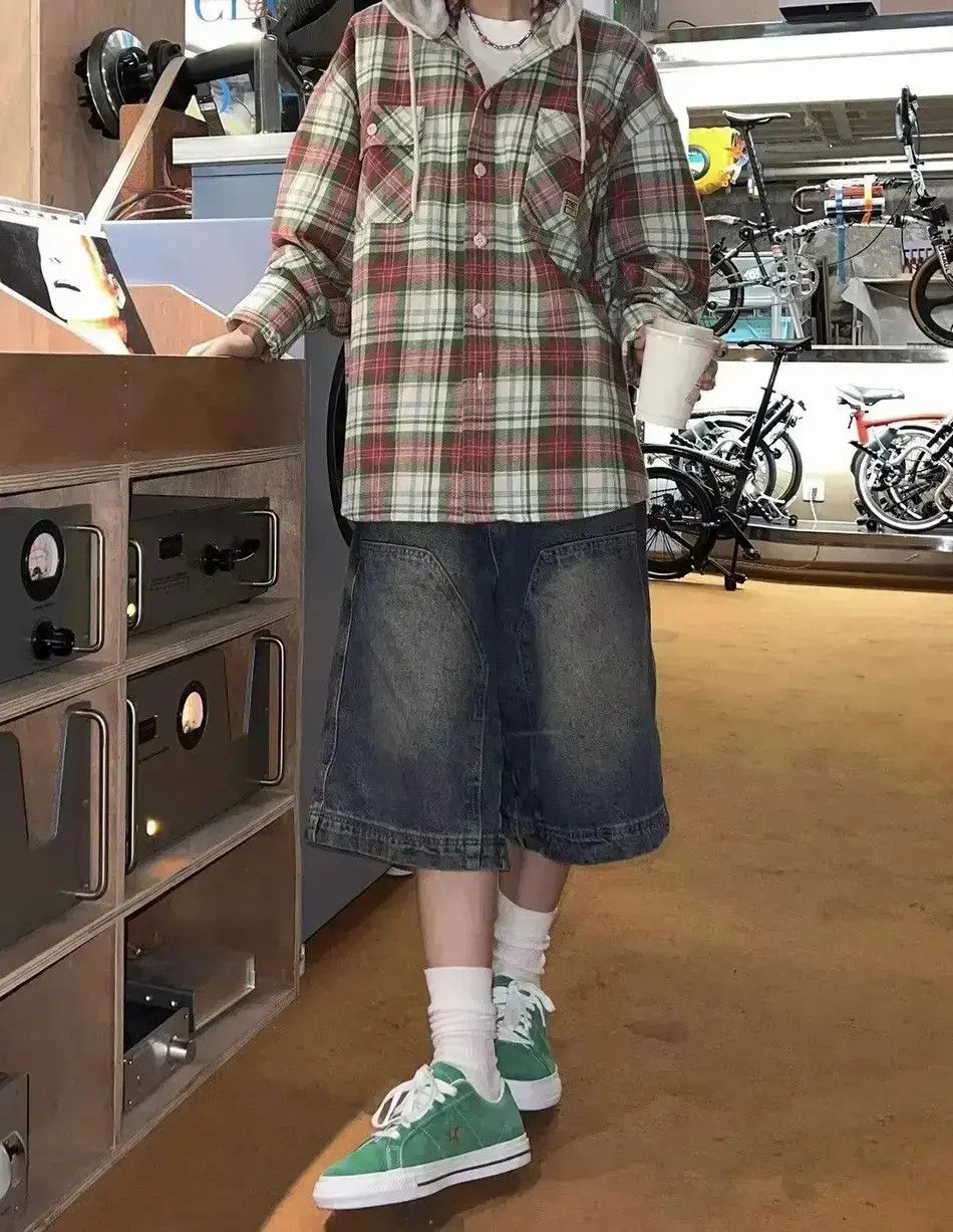 Japanese Brand Streetwear Retro Washed Blue Straight Jorts Shorts Size US 32 / EU 48 - 3 Thumbnail