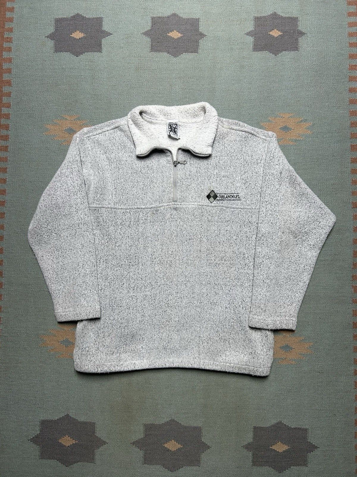 Vintage 80s pullover sweatshirt 1/4 zip Orlando florida soft beach L Size US L / EU 52-54 / 3 - 1 Thumbnail