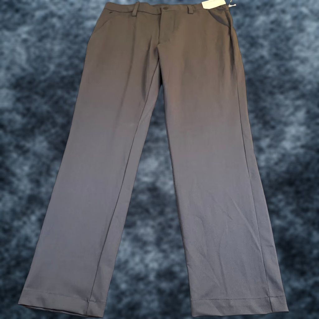 Vintage Stylus Mens Chino Pants Slim Fit Quick Dry Stretch Charcoal 34x30 Workwear Casual Flat Front Button Zip Pants Size US 34 / EU 50 - 1 Thumbnail