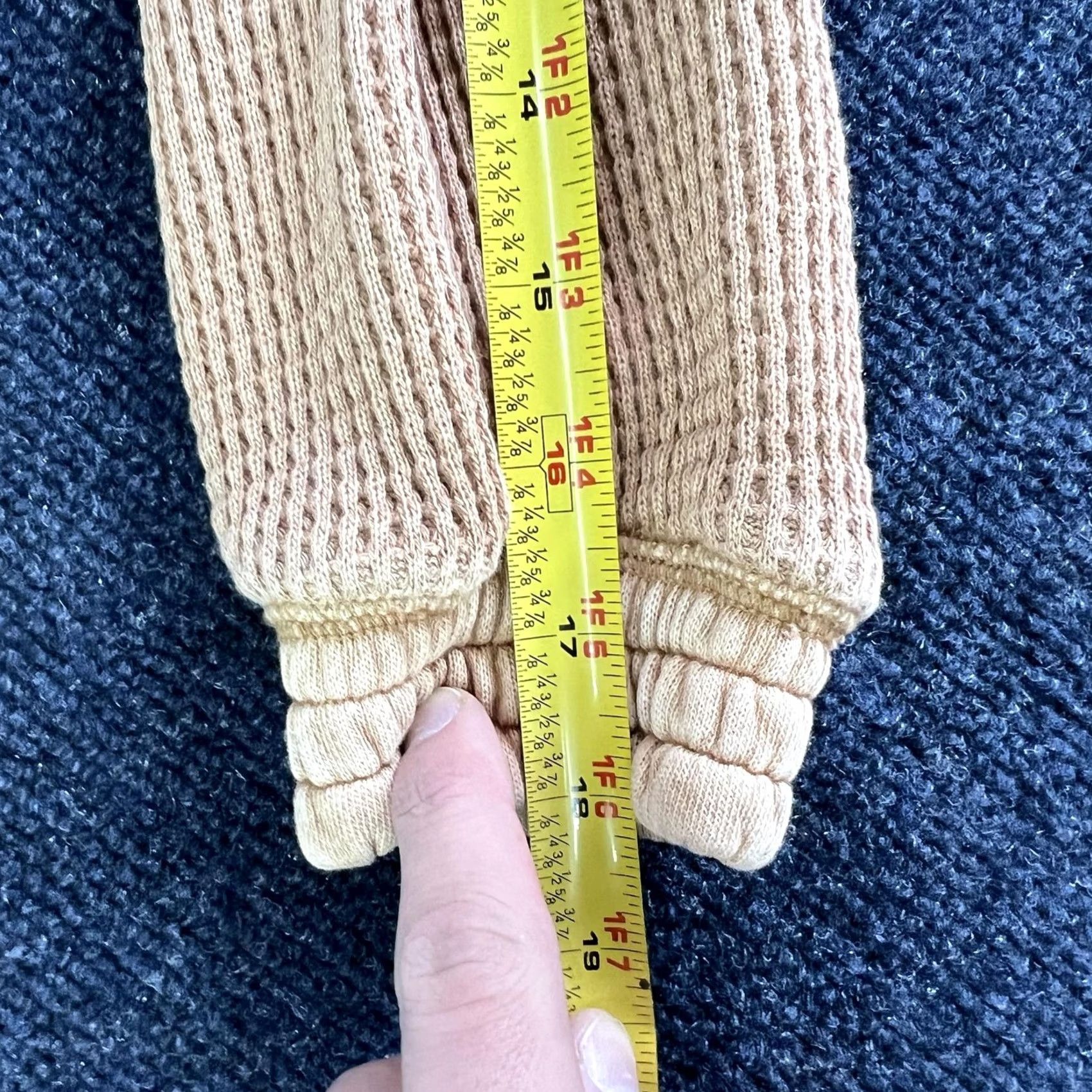 Vintage Aerie Hoodie Womens Small Tan Waffle Knit Zip Front Cropped Sweatshirt Lounge Size S / US 4 / IT 40 - 5 Thumbnail