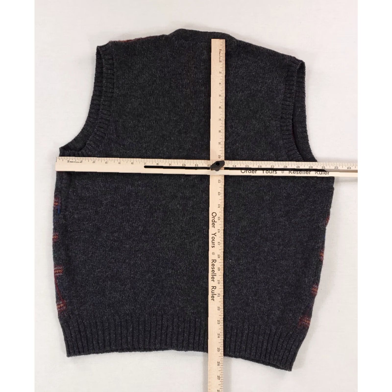 Lands' End Lands' End Cardigan Sweater Vest 100% Wool Windowpane Plaid Mens XL Multicolor Hong Kong Mens XL Size US XL / EU 56 / 4 - 4 Thumbnail