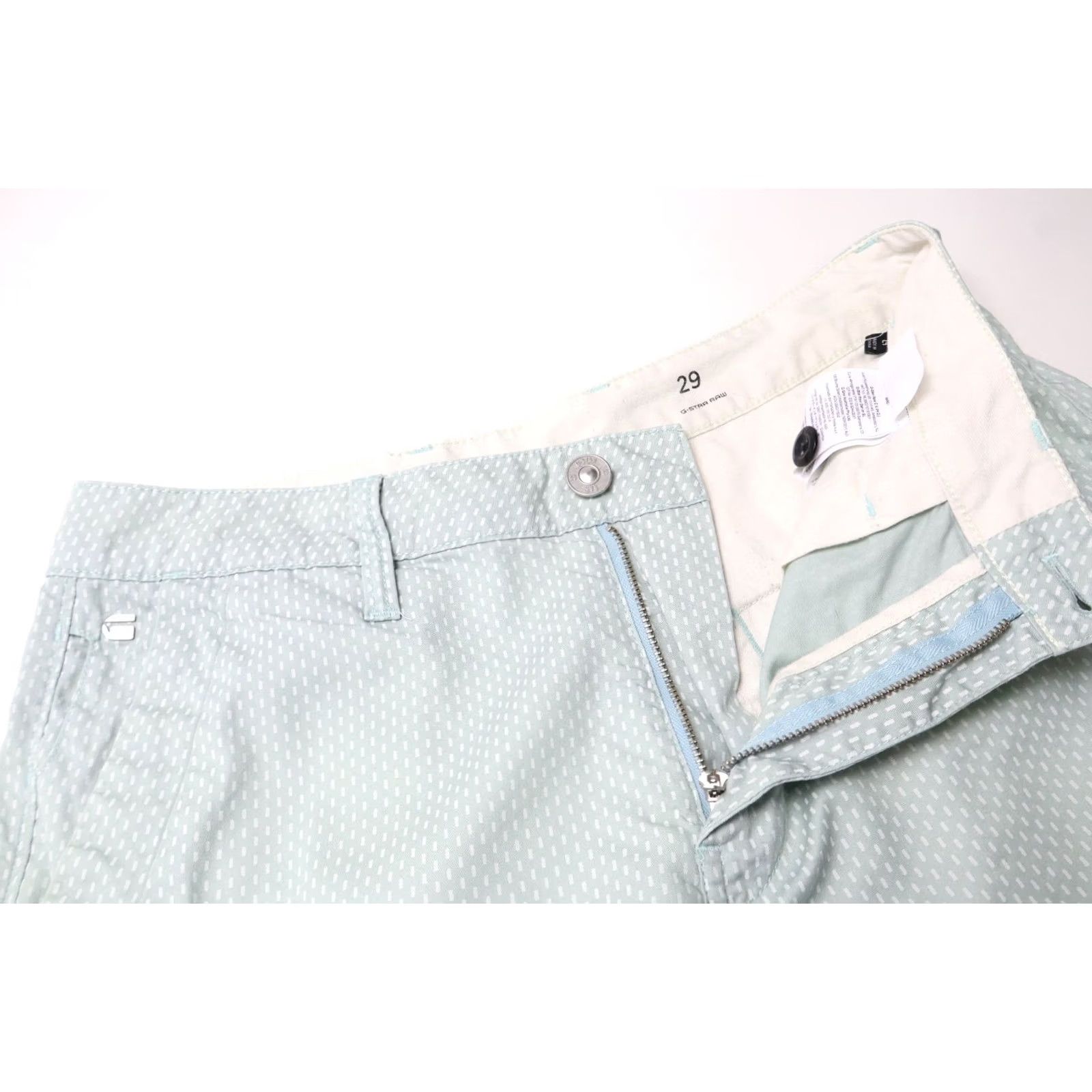 G-Star G-Star Bronson 1/2 Shorts Mens W29 Chino Pockets Zip Fly Patterned Mint Size US 29 - 4 Thumbnail