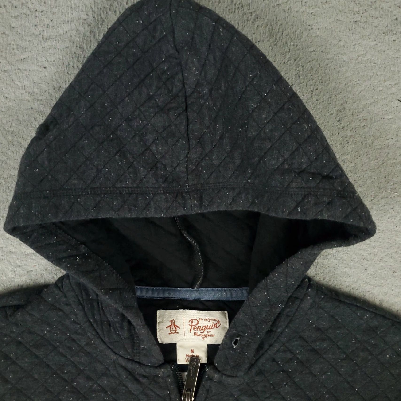 Vintage Penguin Hoodie Mens Medium Blue Full Zip Sweatshirt Regular Fit Size US M / EU 48-50 / 2 - 2 Thumbnail