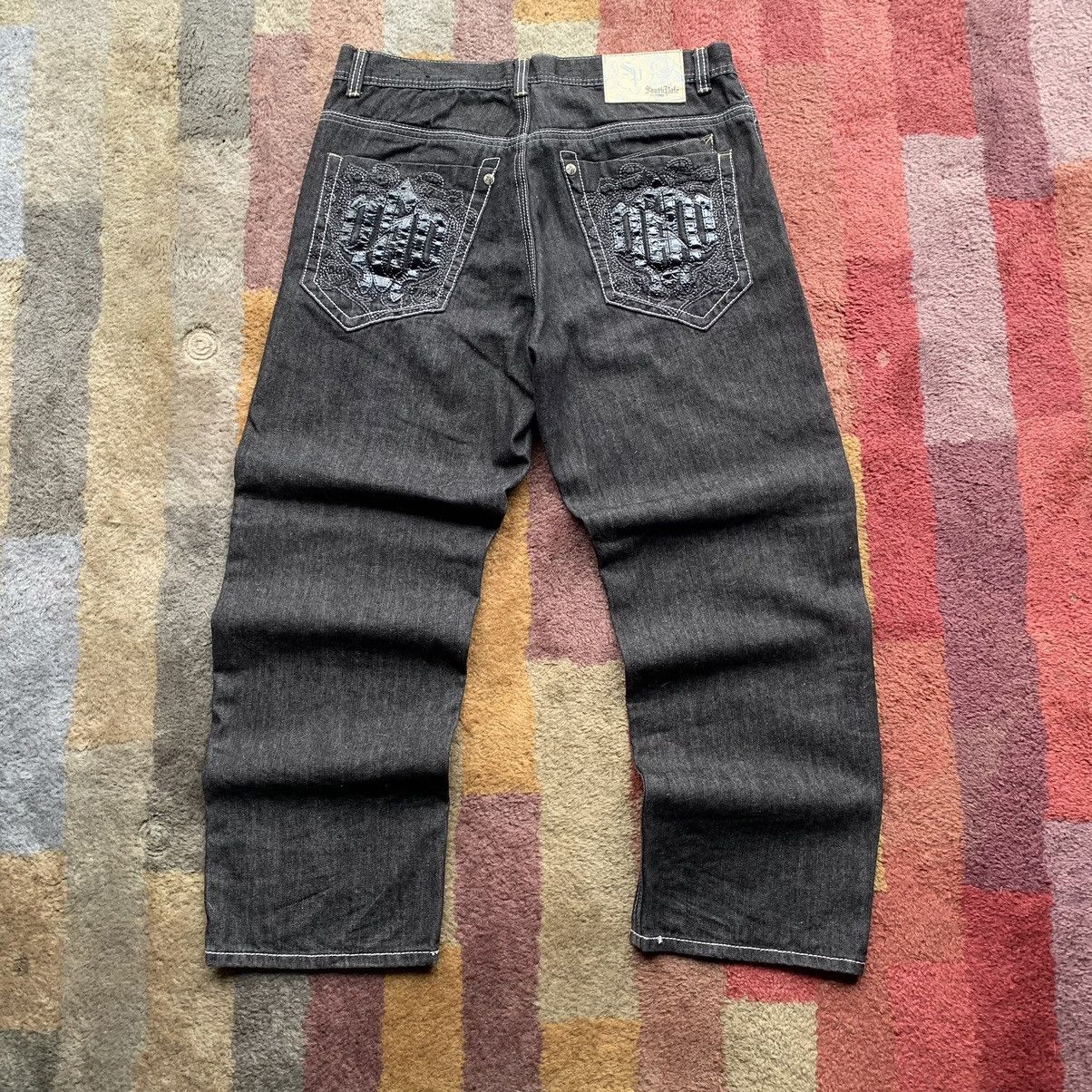 Vintage Vintage Southpole Embroidered Faded Black Wide Baggy Jeans ...