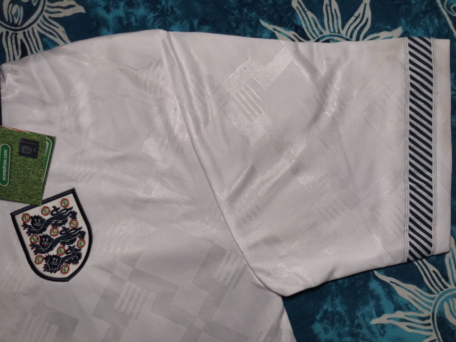 Vintage Score Draw England 1990/1992 Home Shirt Umbro Soccer Jersey Size US XL / EU 56 / 4 - 7 Thumbnail