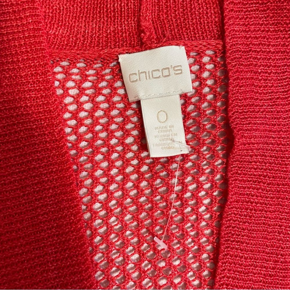 Chicos New Chico's Red Knit Open Front Cardigan Size 0 US S Size S / US 4 / IT 40 - 6 Thumbnail