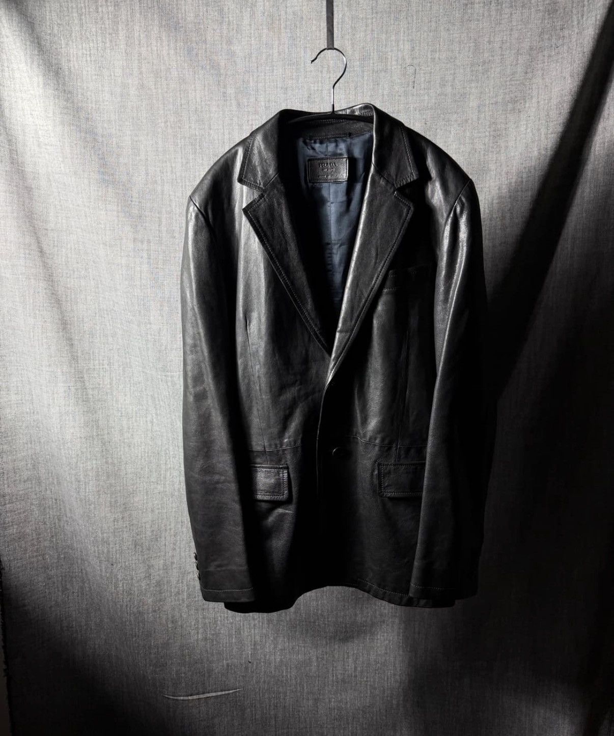 Prada PRADA LEATHER BLAZER JACKET Size US M / EU 48-50 / 2 - 1 Thumbnail