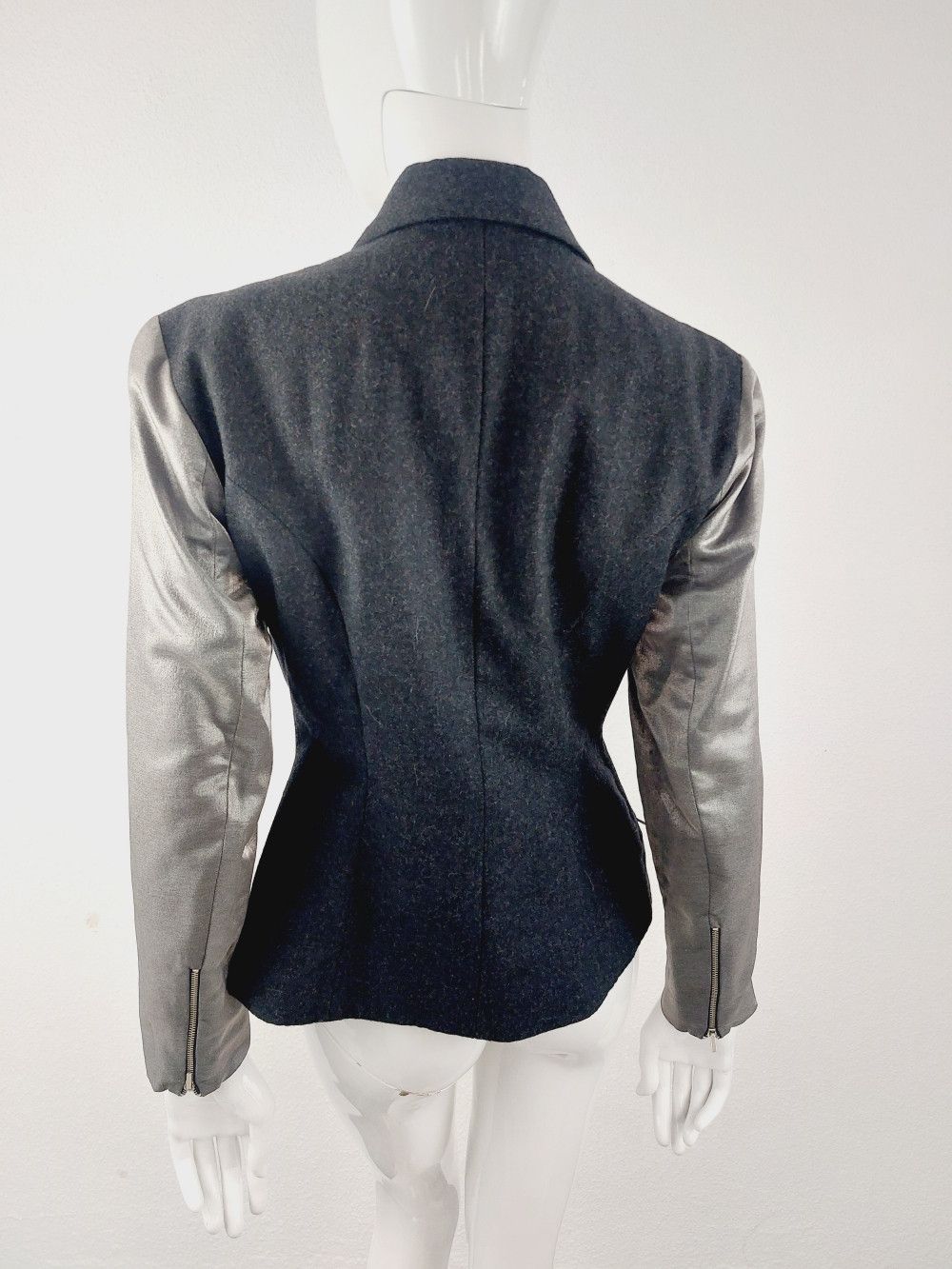 plein sud Plein Sud Faycal Amor Bust Silver Zip Zipper Wool Jacket Size M / US 6-8 / IT 42-44 - 8 Thumbnail