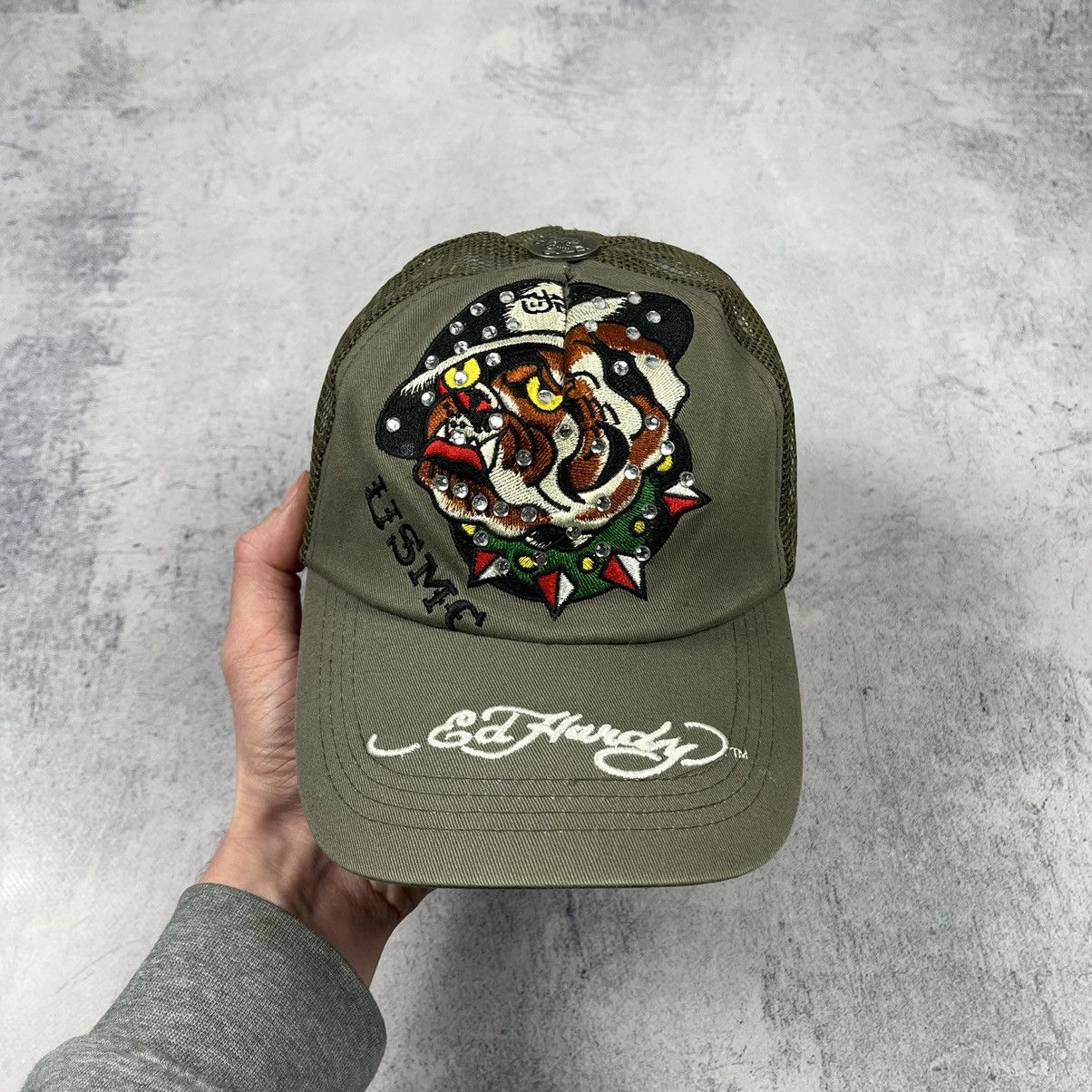 Ed Hardy Vintage Ed hardy bulldog big logo y2k trucker cap 90’s Size ONE SIZE - 2 Thumbnail