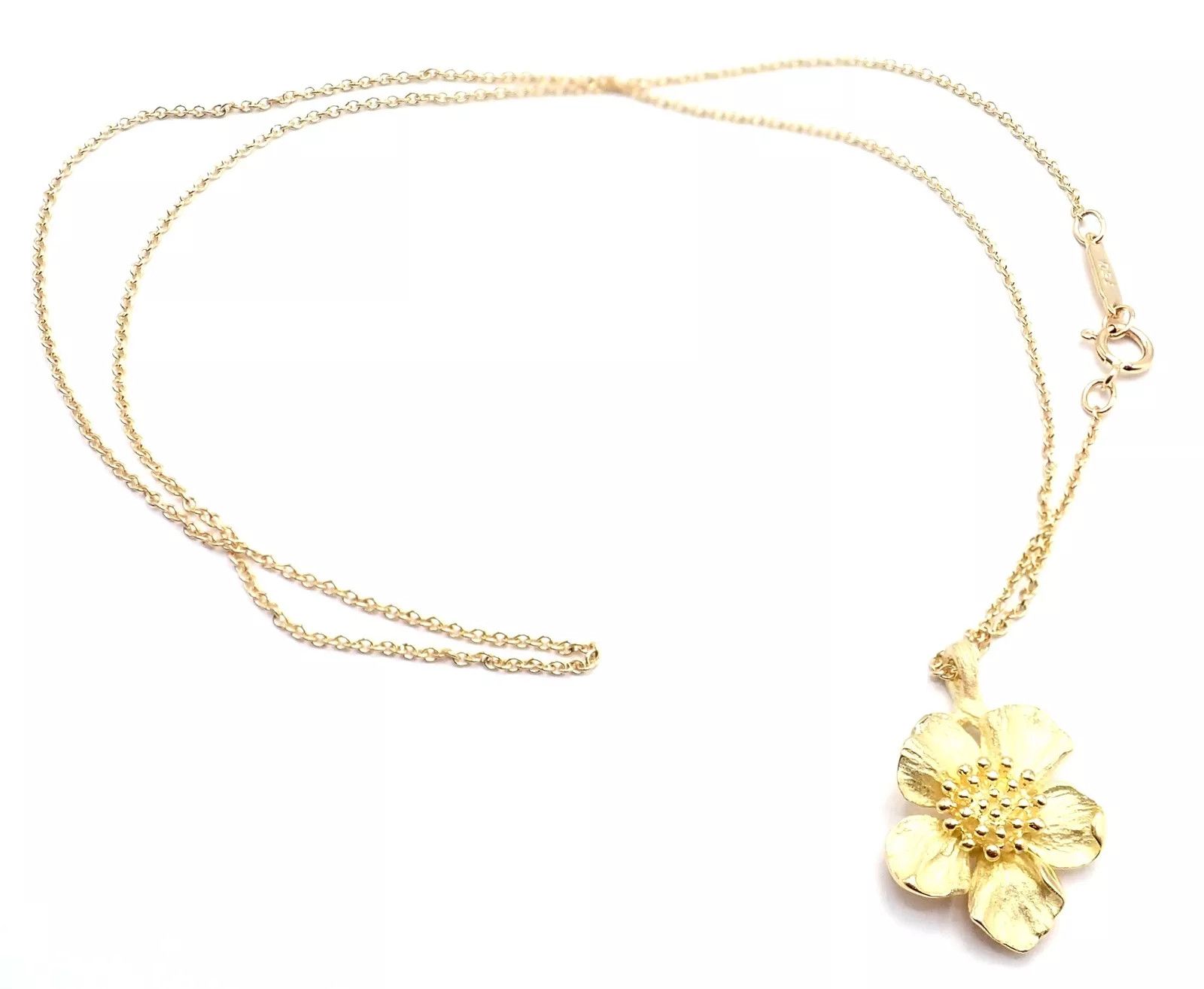 Tiffany & Co. Vintage Tiffany & Co 18K Yellow Gold Flower Pendant Necklace Size ONE SIZE - 6 Thumbnail